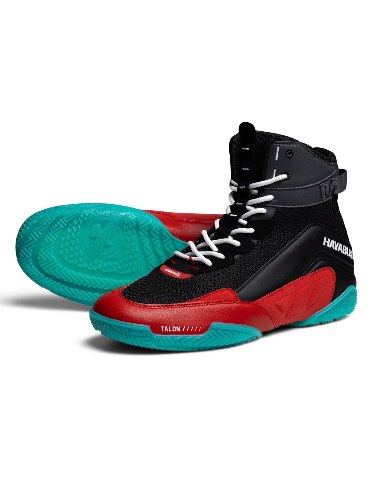 Hayabusa Talon Boxing Shoes – Black/Red Front