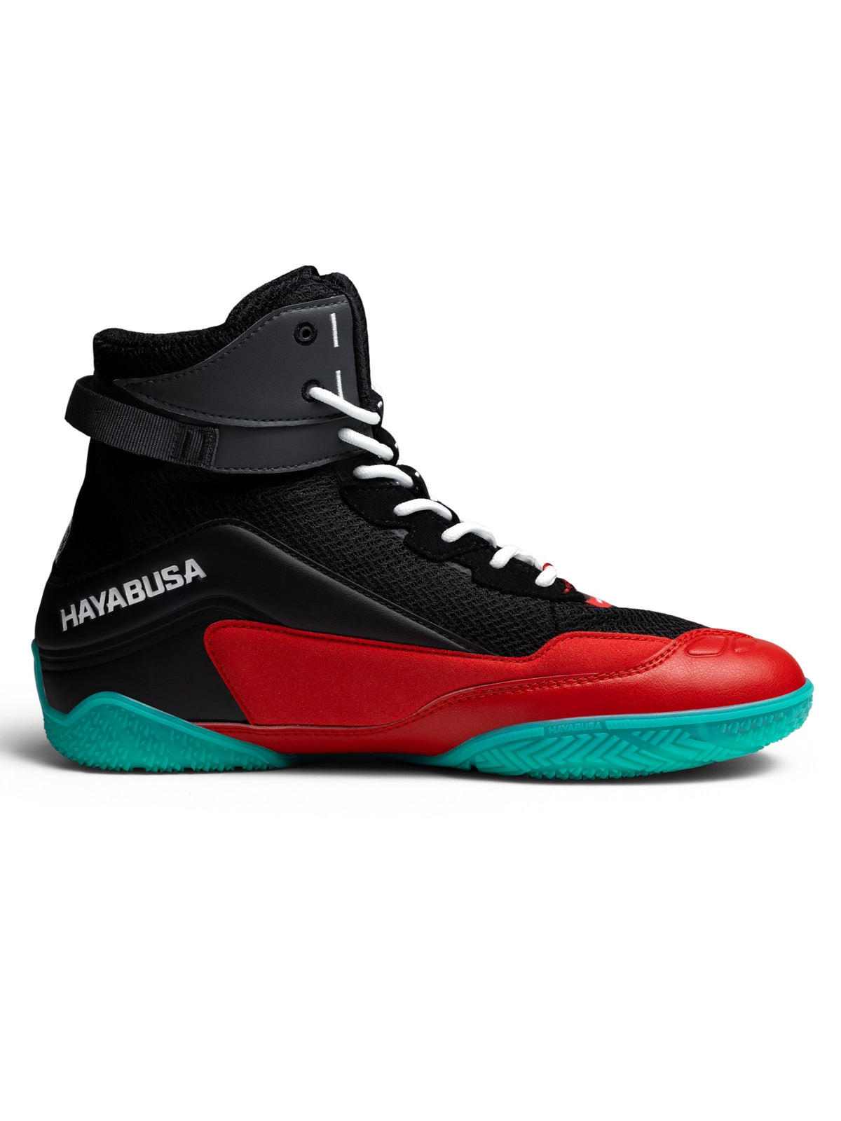 Hayabusa Talon Boxing Shoes – Black/Red Side View
