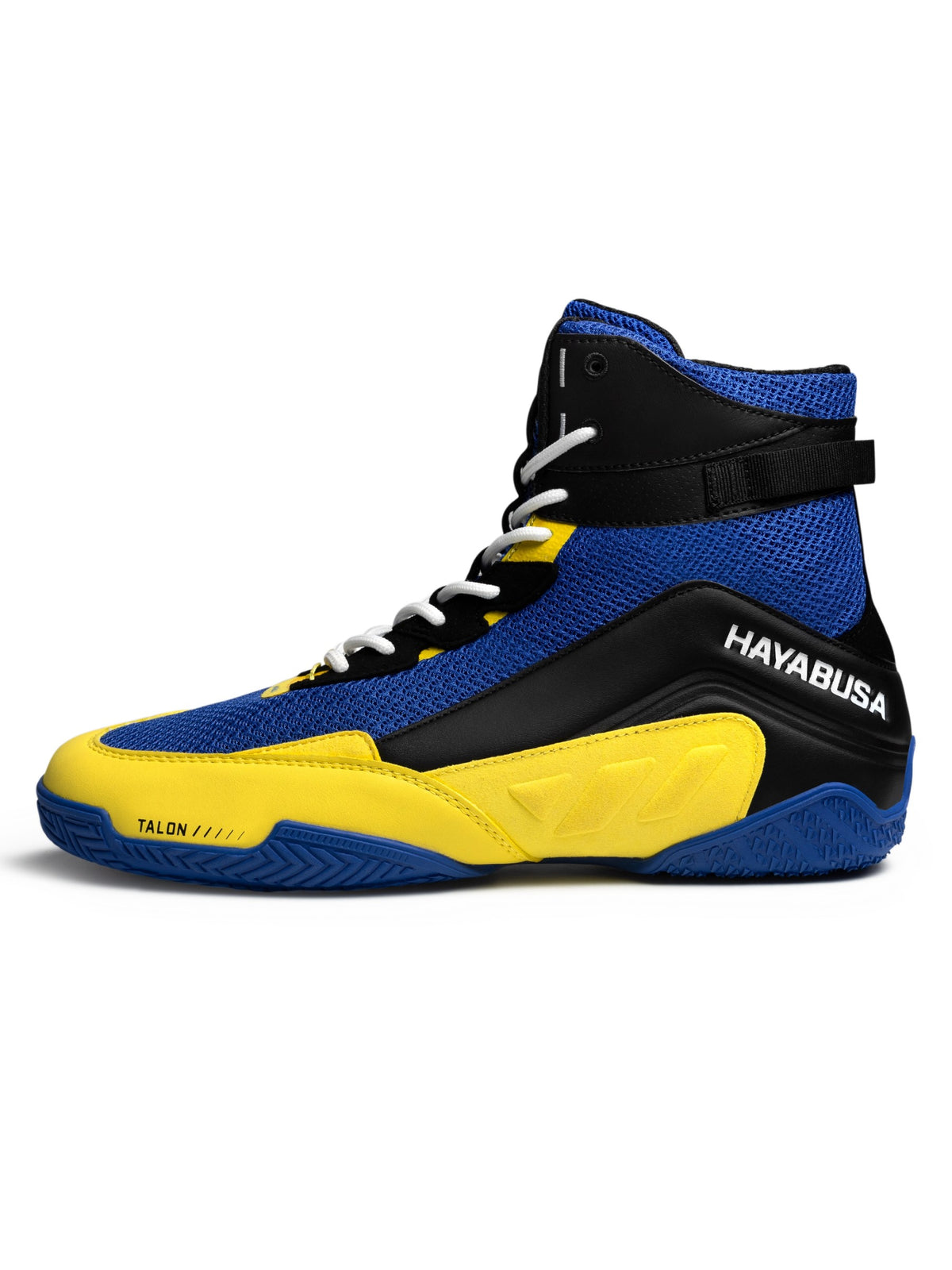 Hayabusa Talon Boxing Shoes – Blue/Yellow Detail