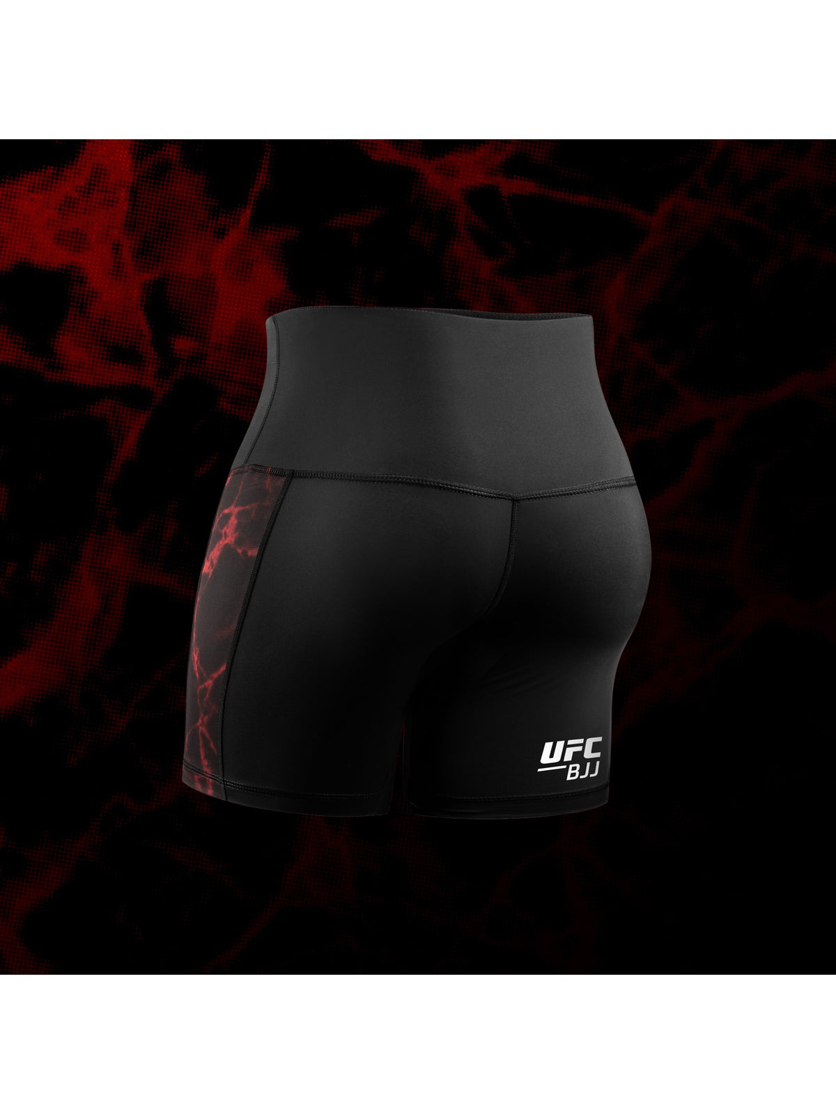 UFC BJJ Women's Vale Tudo Shorts, black/red, image 2