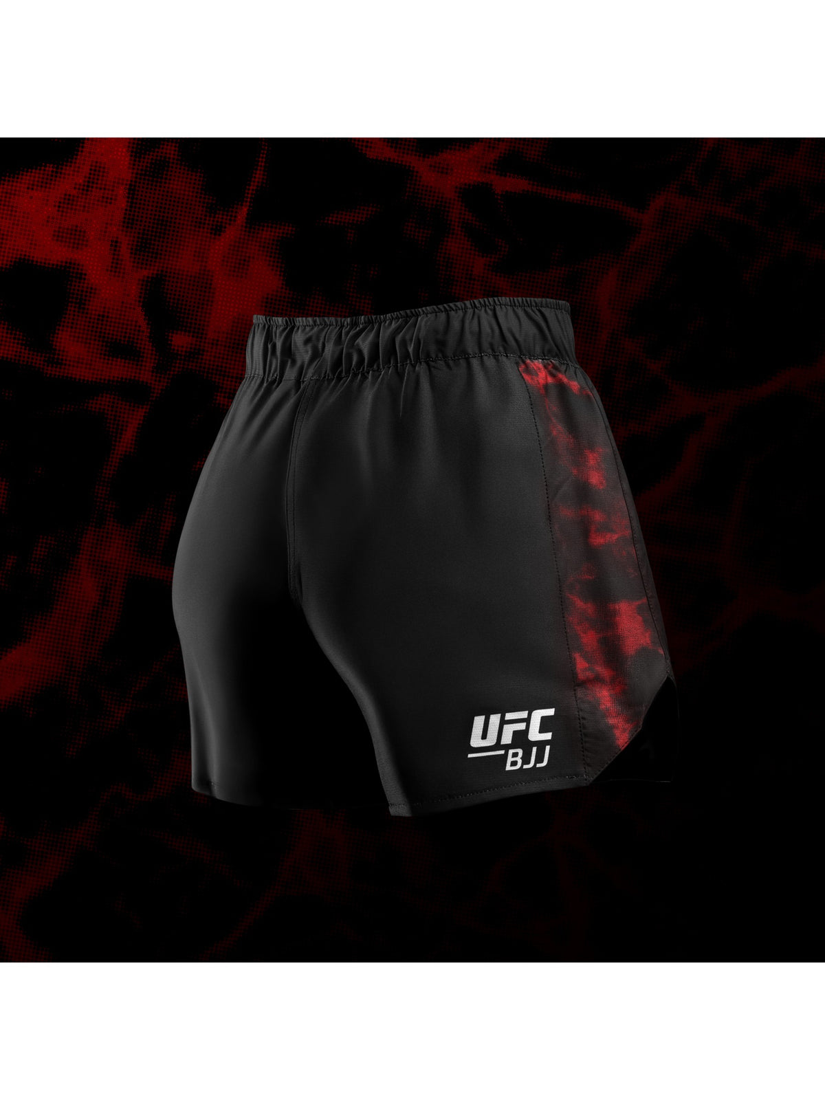 UFC BJJ Women's Grappling Shorts, black/red, image 2