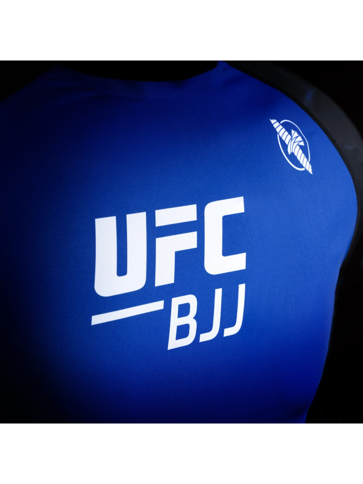 UFC BJJ Men's Short Sleeve Rash Guard, black/blue, image 3