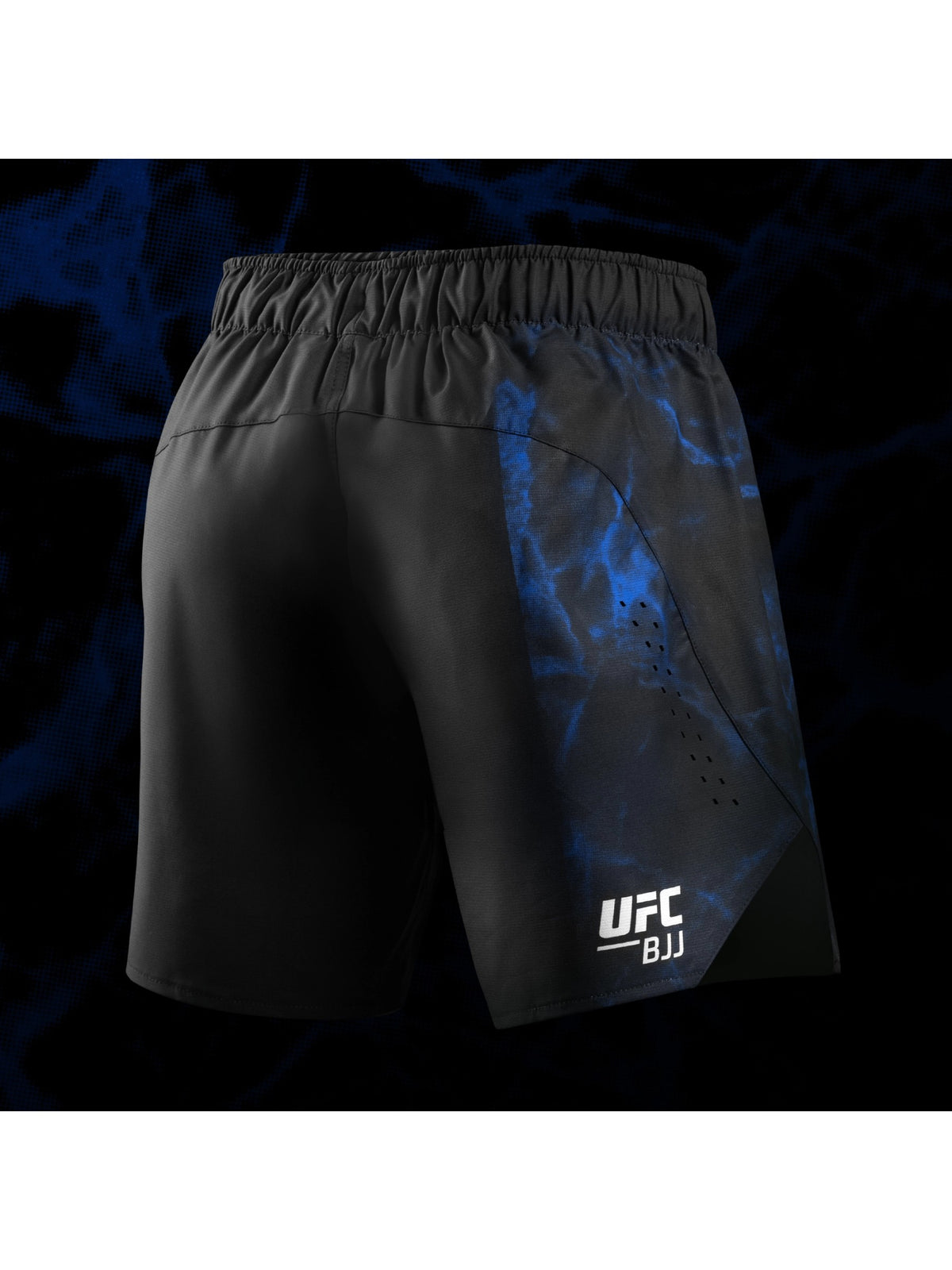 UFC BJJ Men's Grappling Shorts, black/blue, image 2