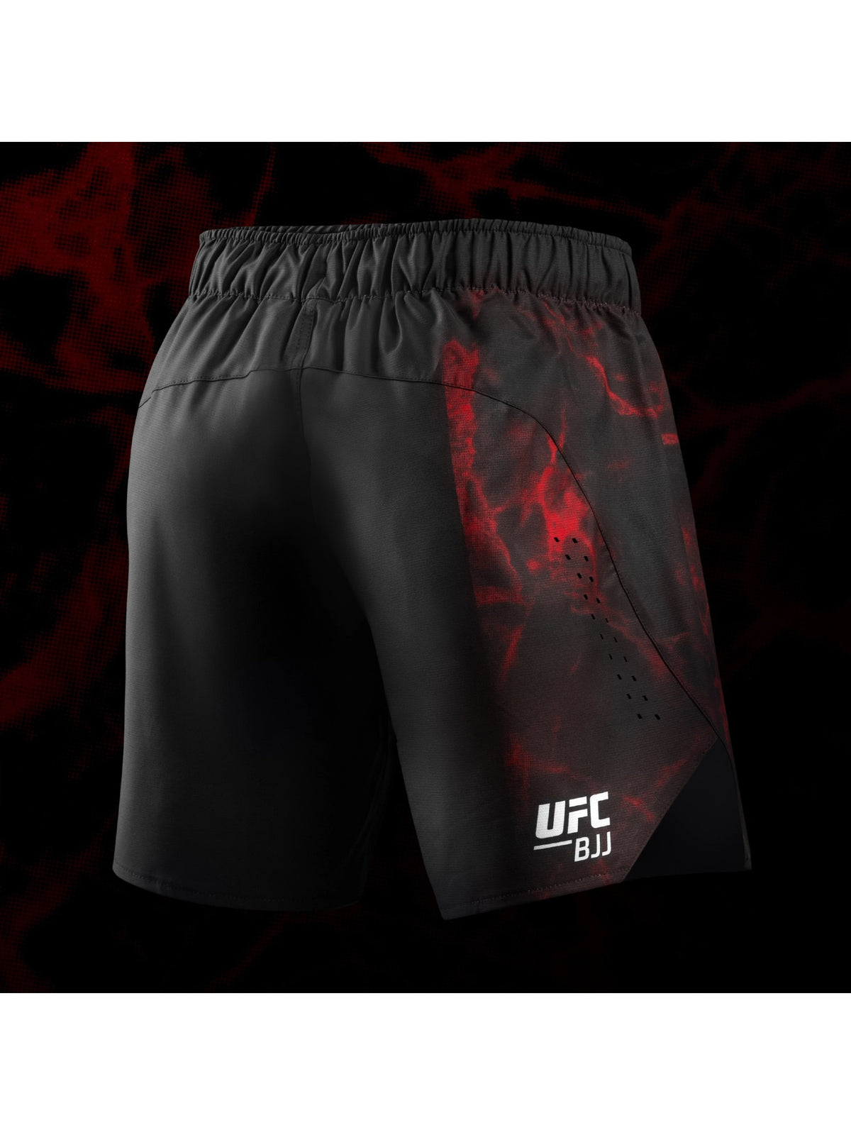 UFC BJJ Men's Grappling Shorts, black/red, image 2