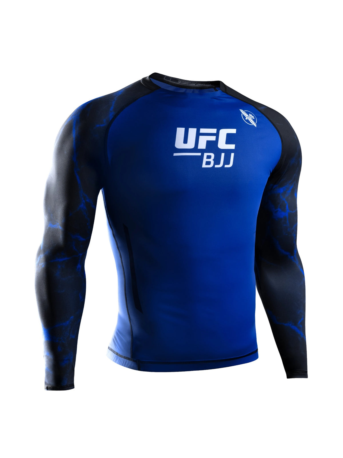 UFC BJJ Men's Long Sleeve Rash Guard, black/blue, main image