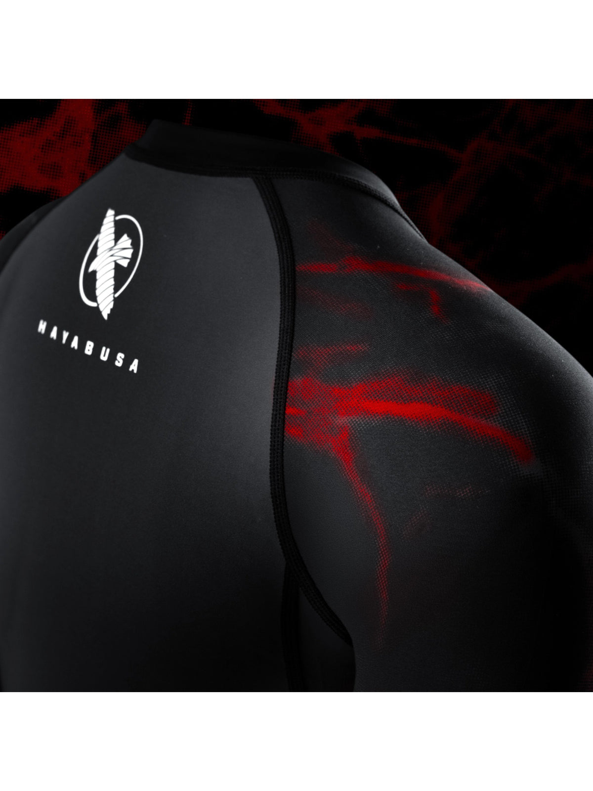 UFC BJJ Women's Short Sleeve Rash Guard, black/red, image 6