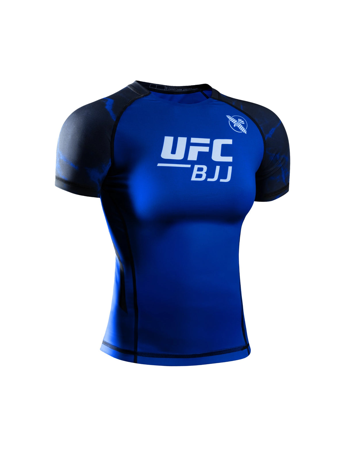 UFC BJJ Women's Short Sleeve Rash Guard, black/blue, main image