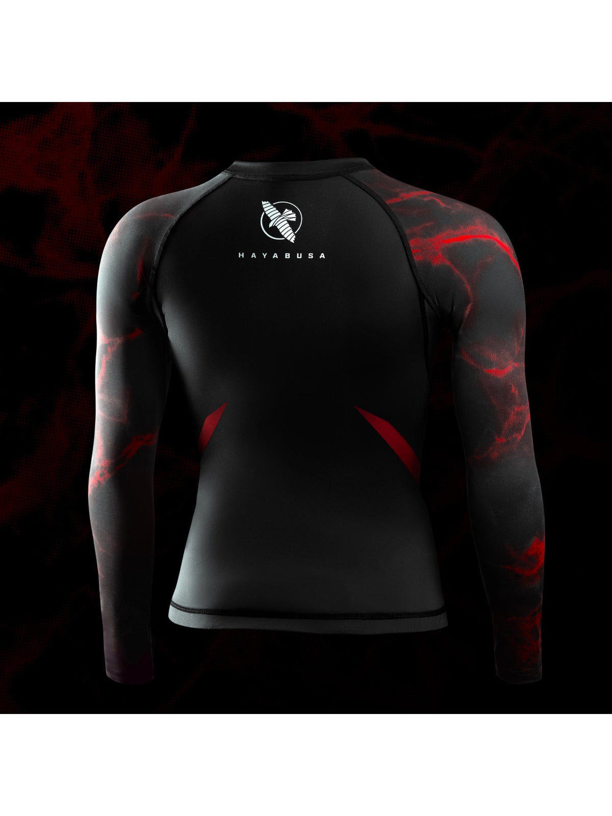UFC BJJ Women's Long Sleeve Rash Guard, black/red, image 2
