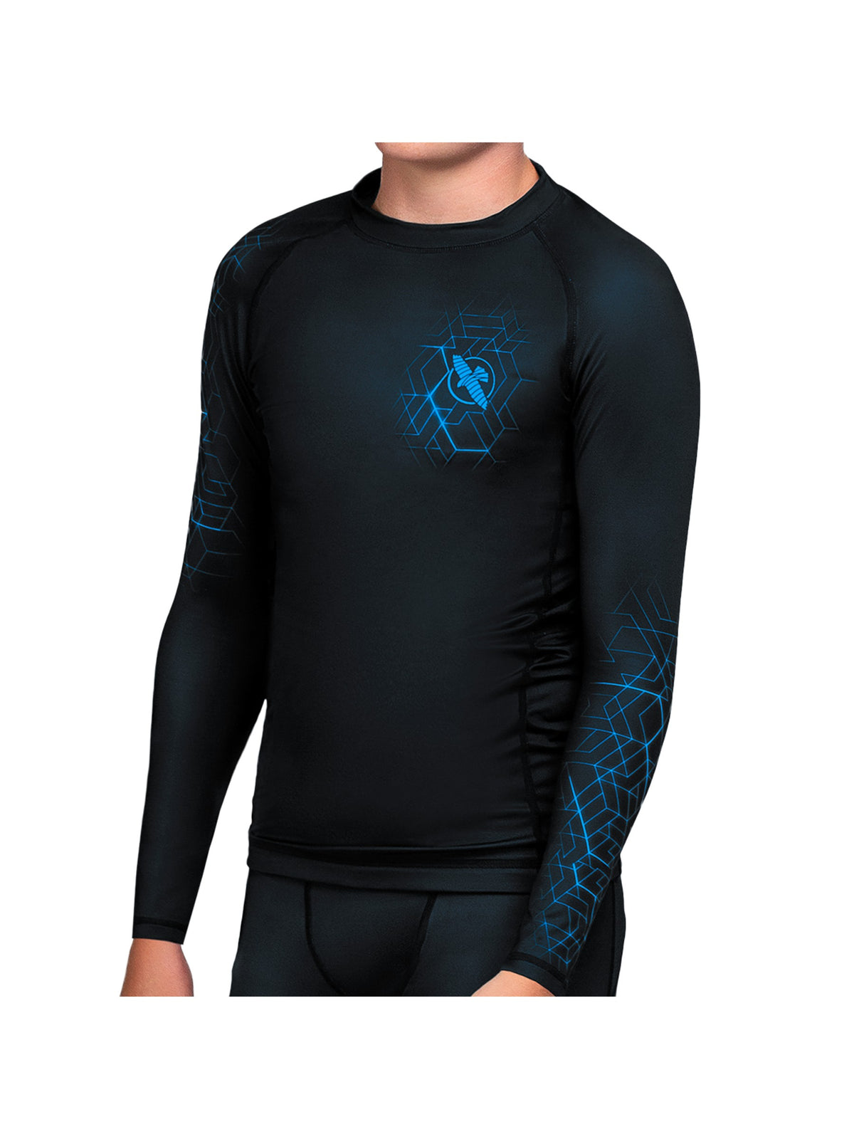 Hayabusa Geo Youth Rash Guard, blue, main image
