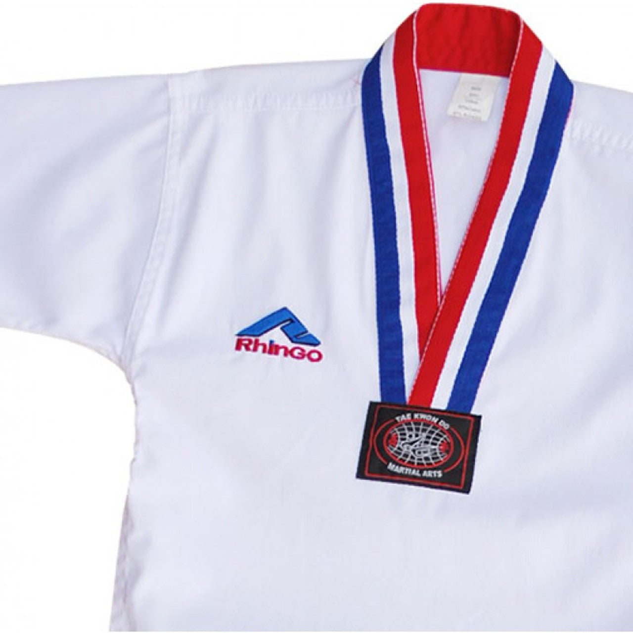 Rhingo Poom Ribbed Taekwondo Uniform White