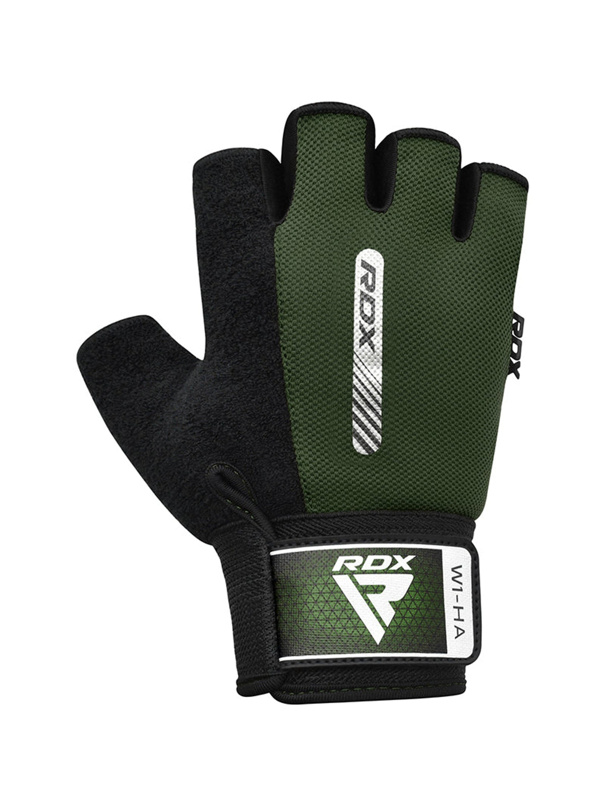 RDX W1H Half Finger Gym Workout Gloves, green, main image