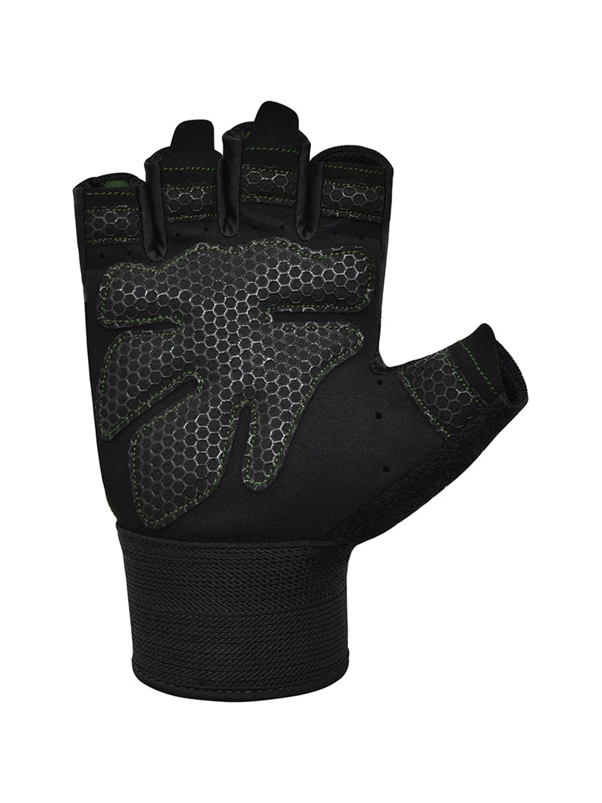 RDX W1H Half Finger Gym Workout Gloves, green, image 5