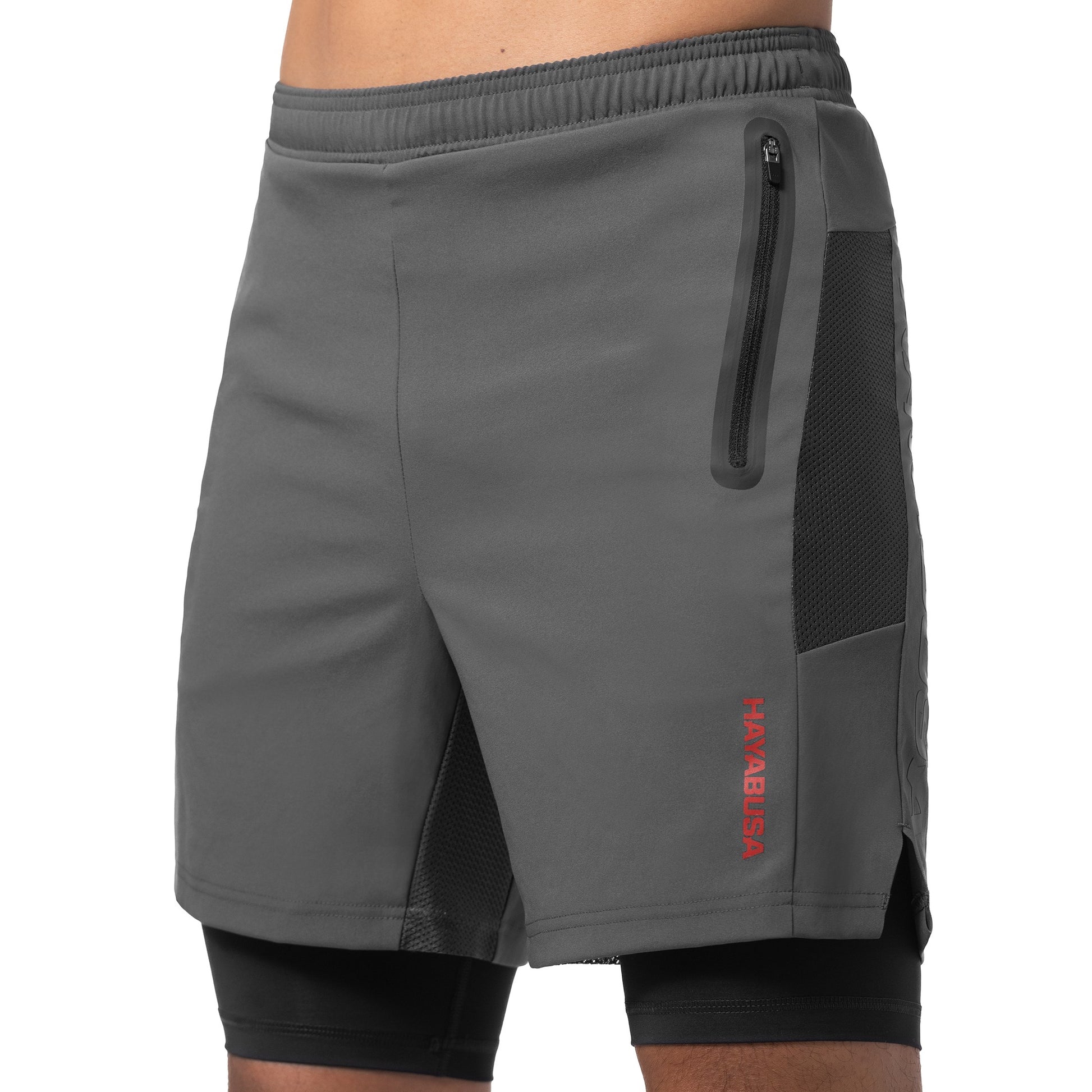 Hayabusa Men's Layered Performance Shorts - Dark Grey