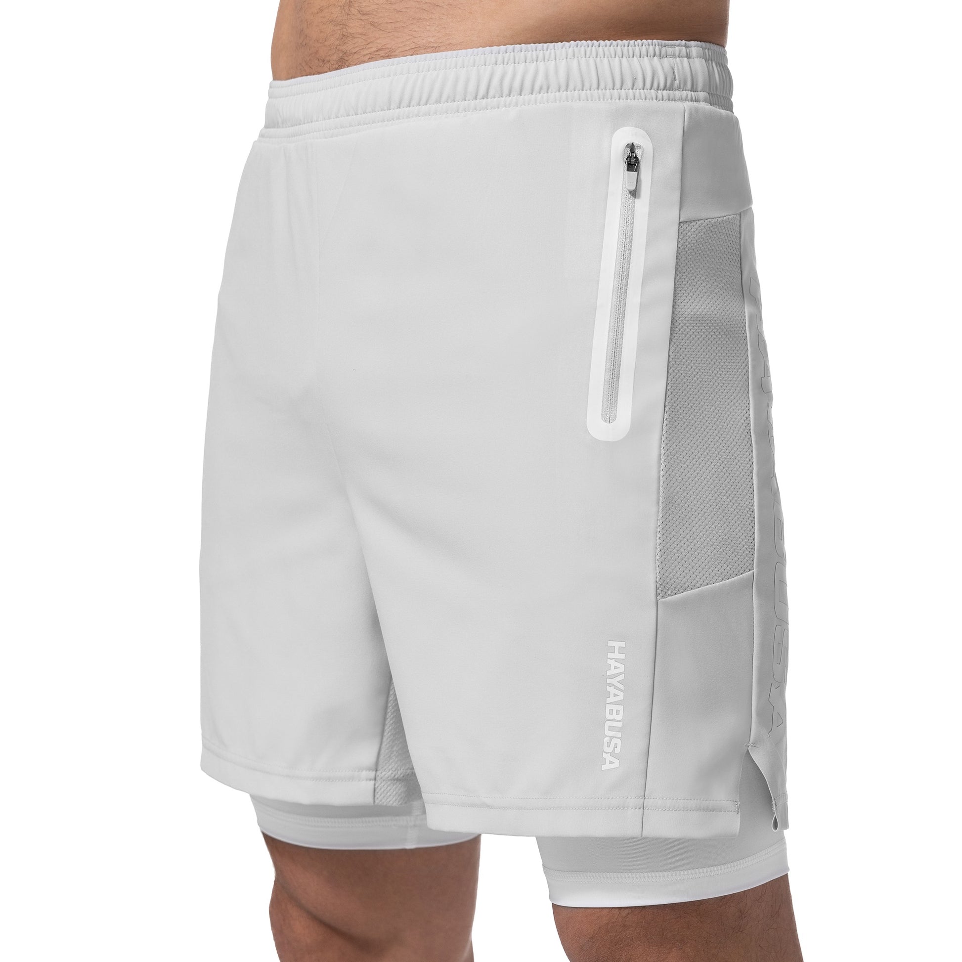 Hayabusa Men's Layered Performance Shorts - Light Grey