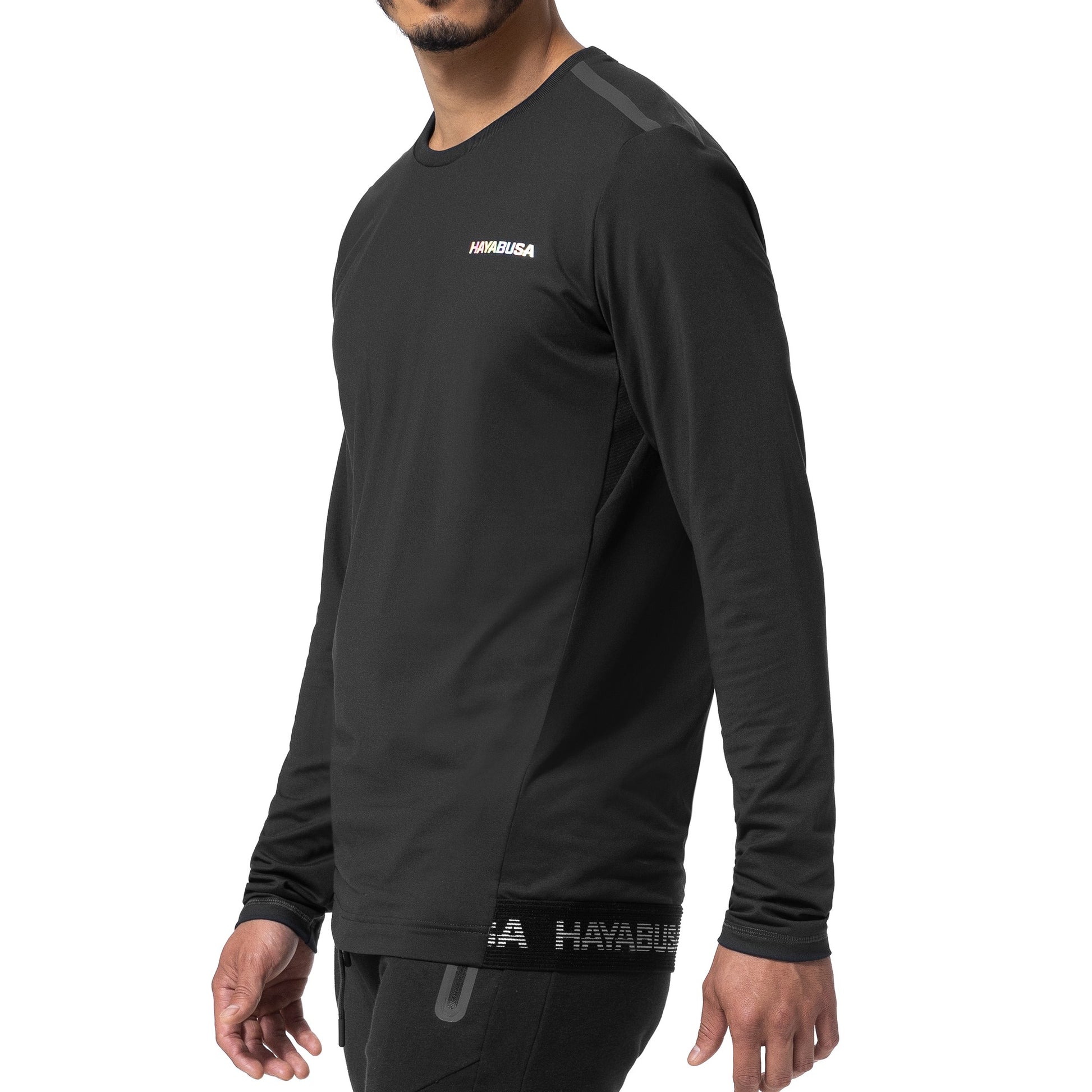 Hayabusa Men's Long Sleeve Training Shirt - Black Side