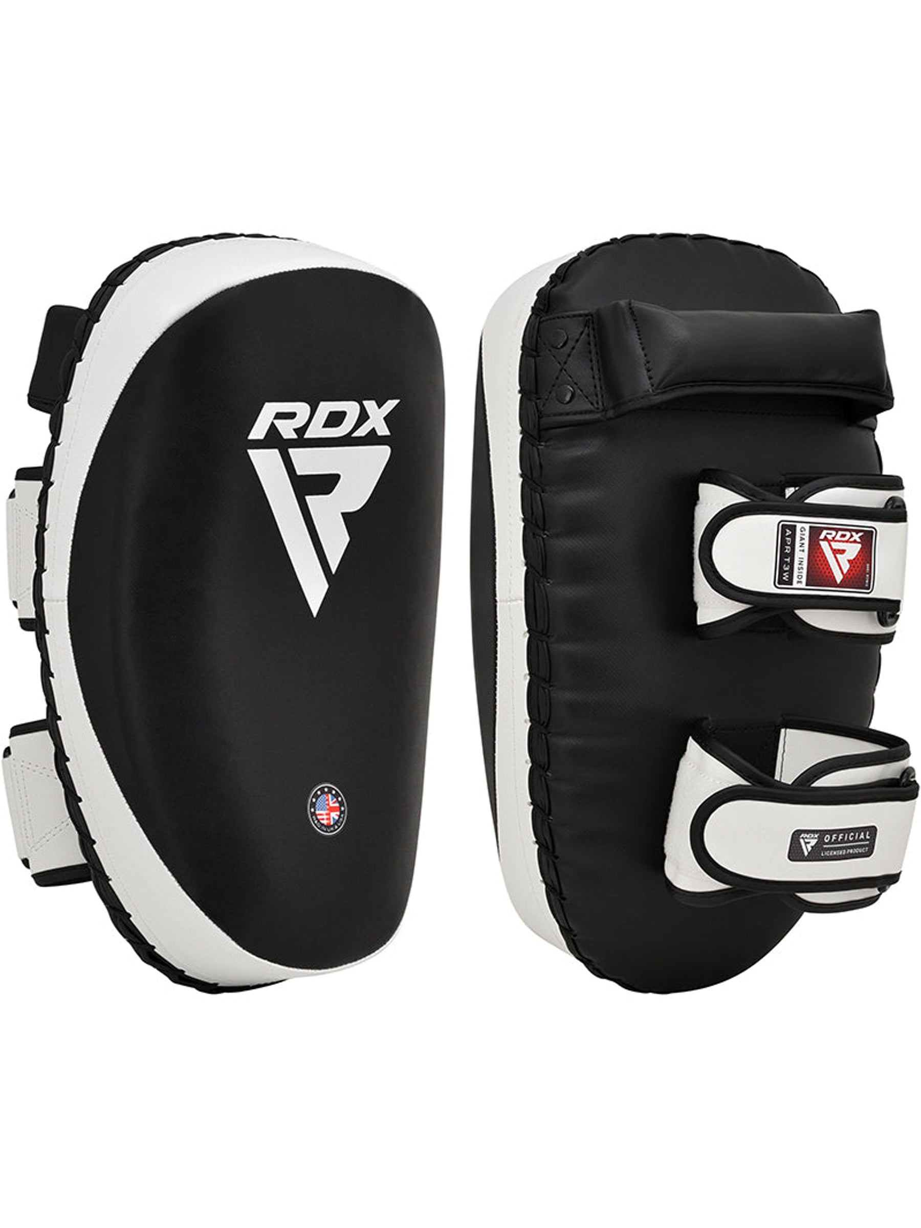RDX T3 Muay Thai Kick Pads - White/Black