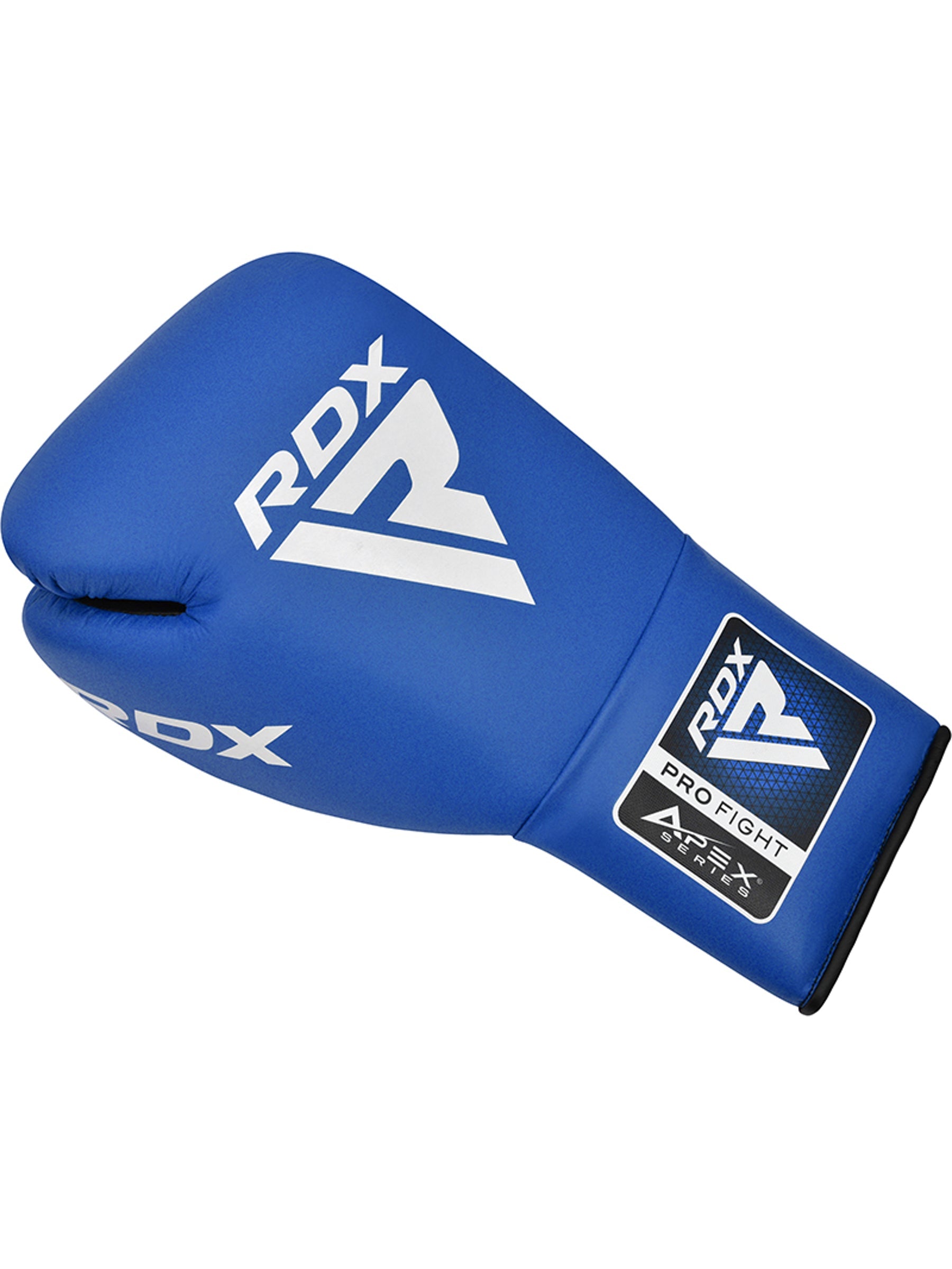 RDX APEX Competition Fight Lace Up Boxing Gloves - Blue
