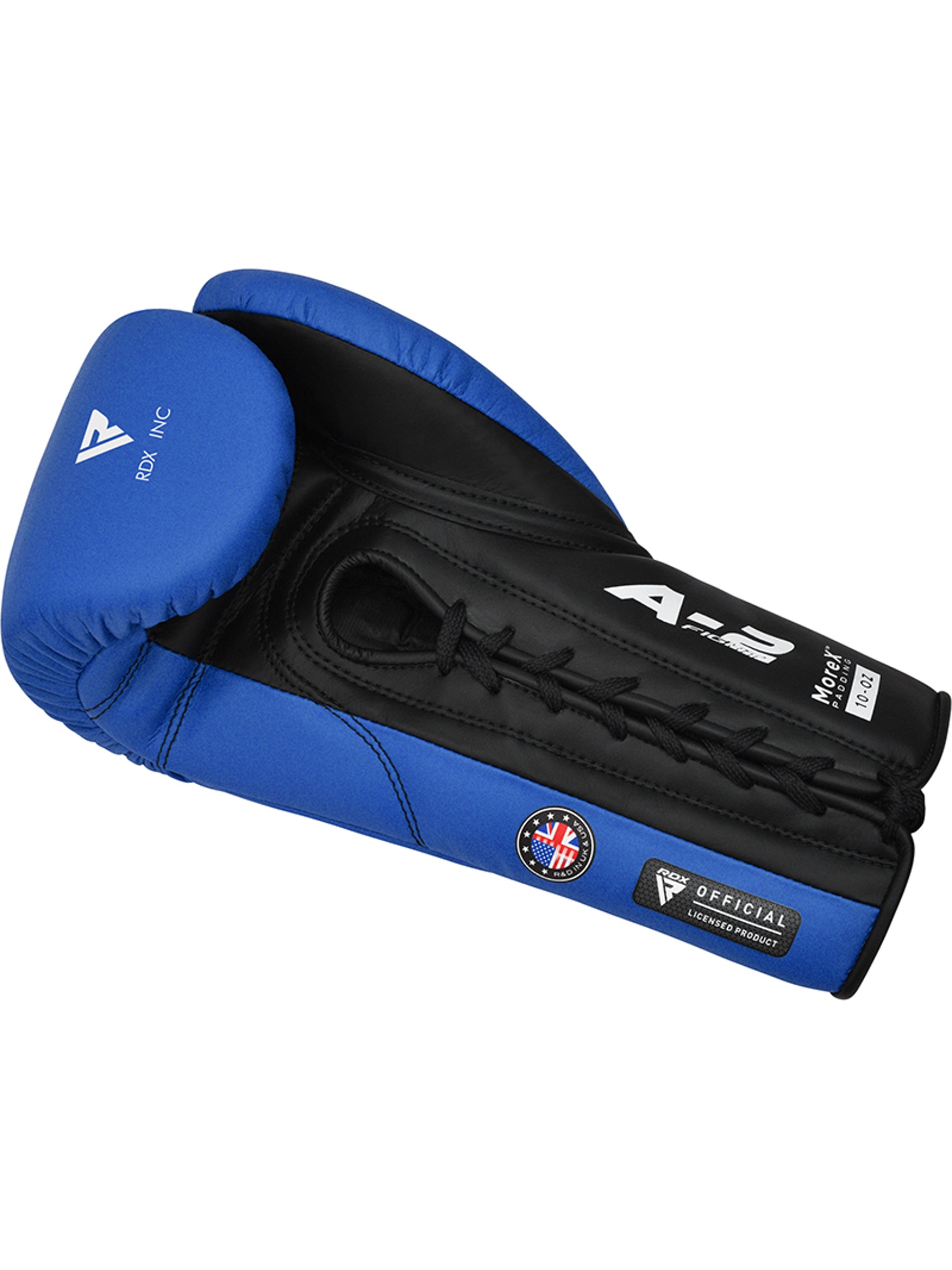 RDX APEX Competition Fight Lace Up Boxing Gloves - Blue