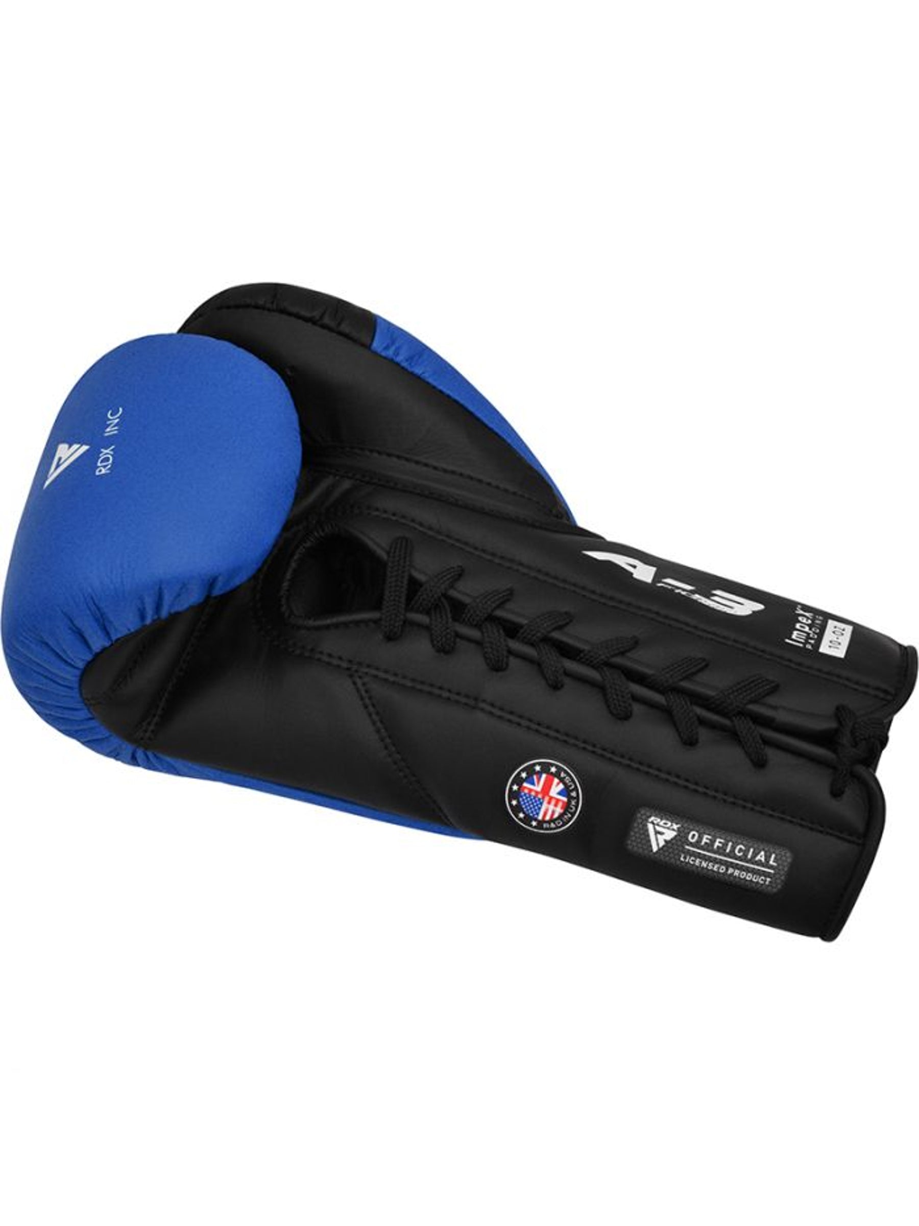 RDX APEX A3 Competition Lace-Up Fight Boxing Gloves - Blue