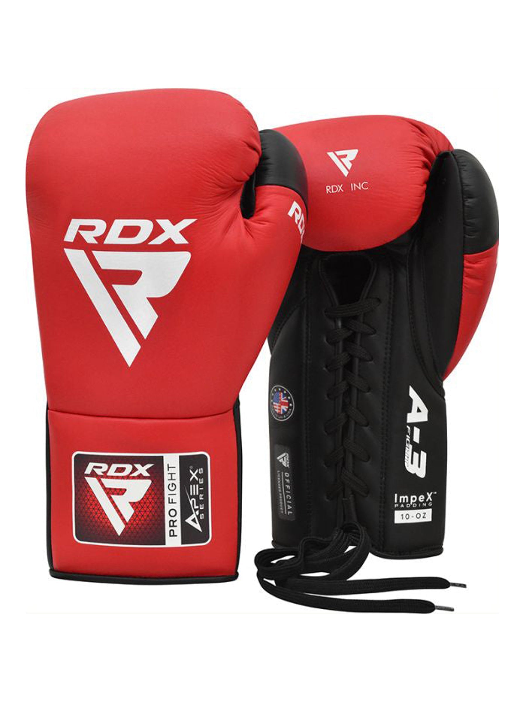 RDX APEX A3 Competition Lace-Up Fight Boxing Gloves - Blue
