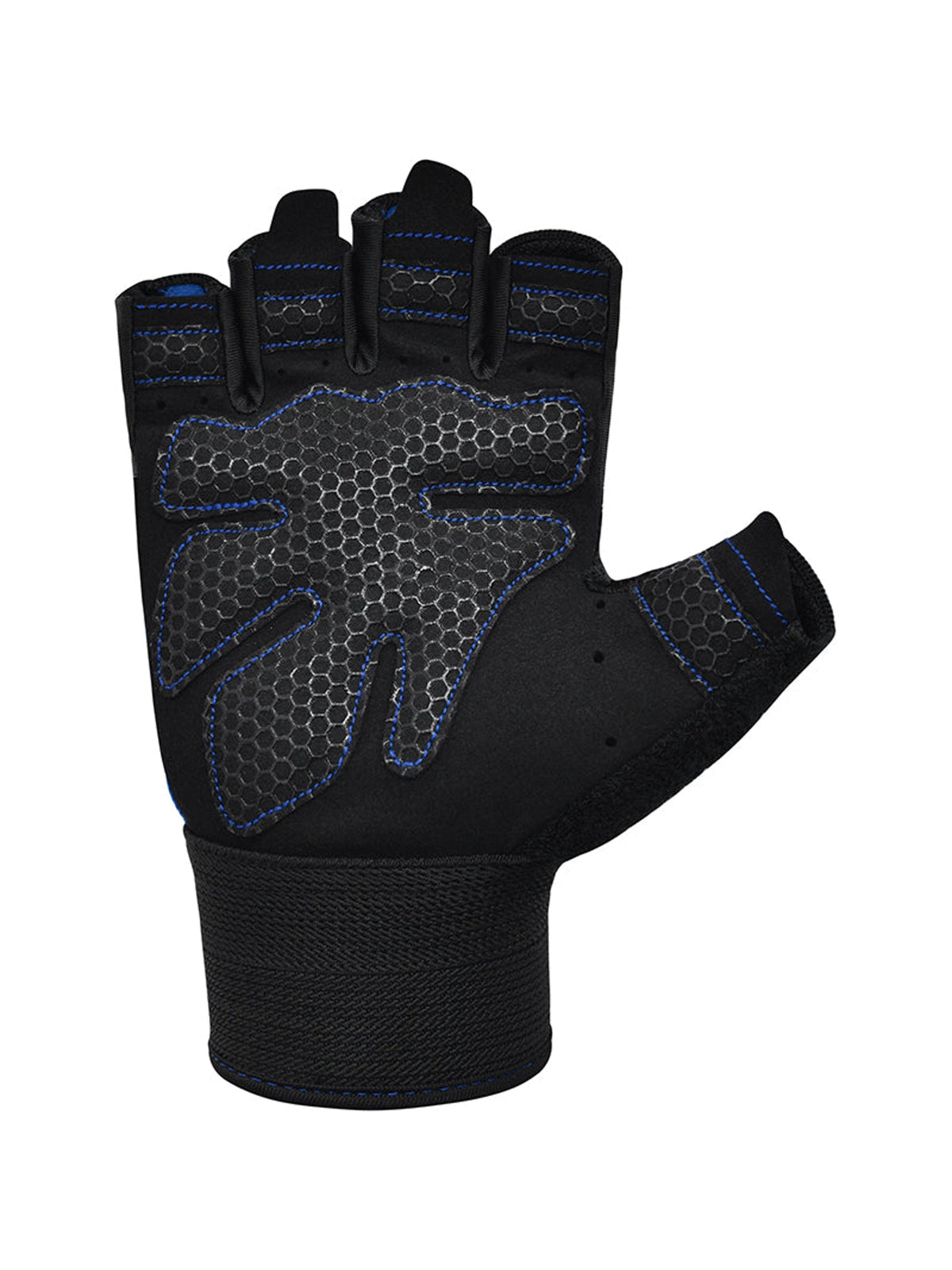 RDX W1H Half Finger Gym Workout Gloves, blue, image 2