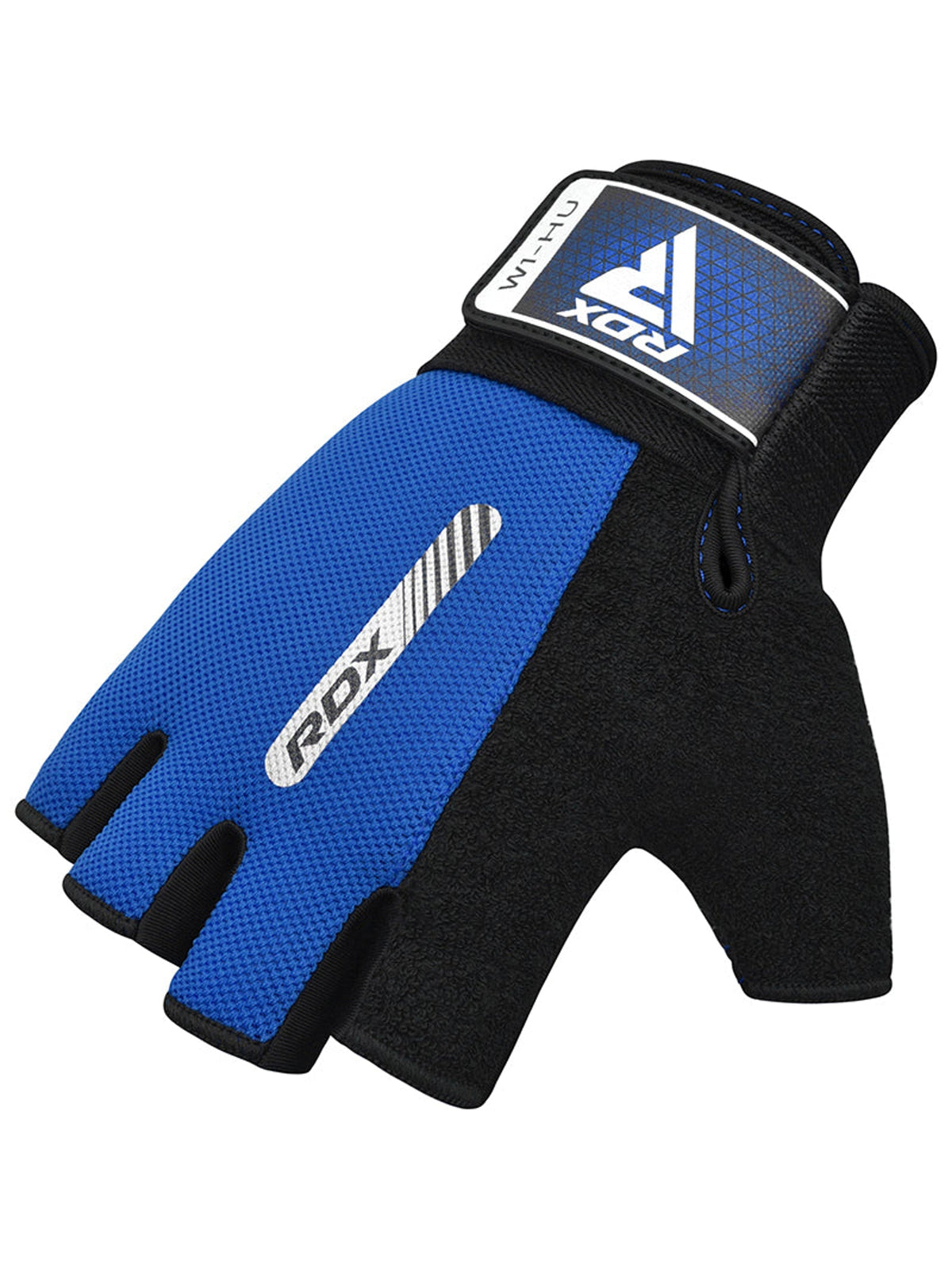 RDX W1H Half Finger Gym Workout Gloves, blue, image 5