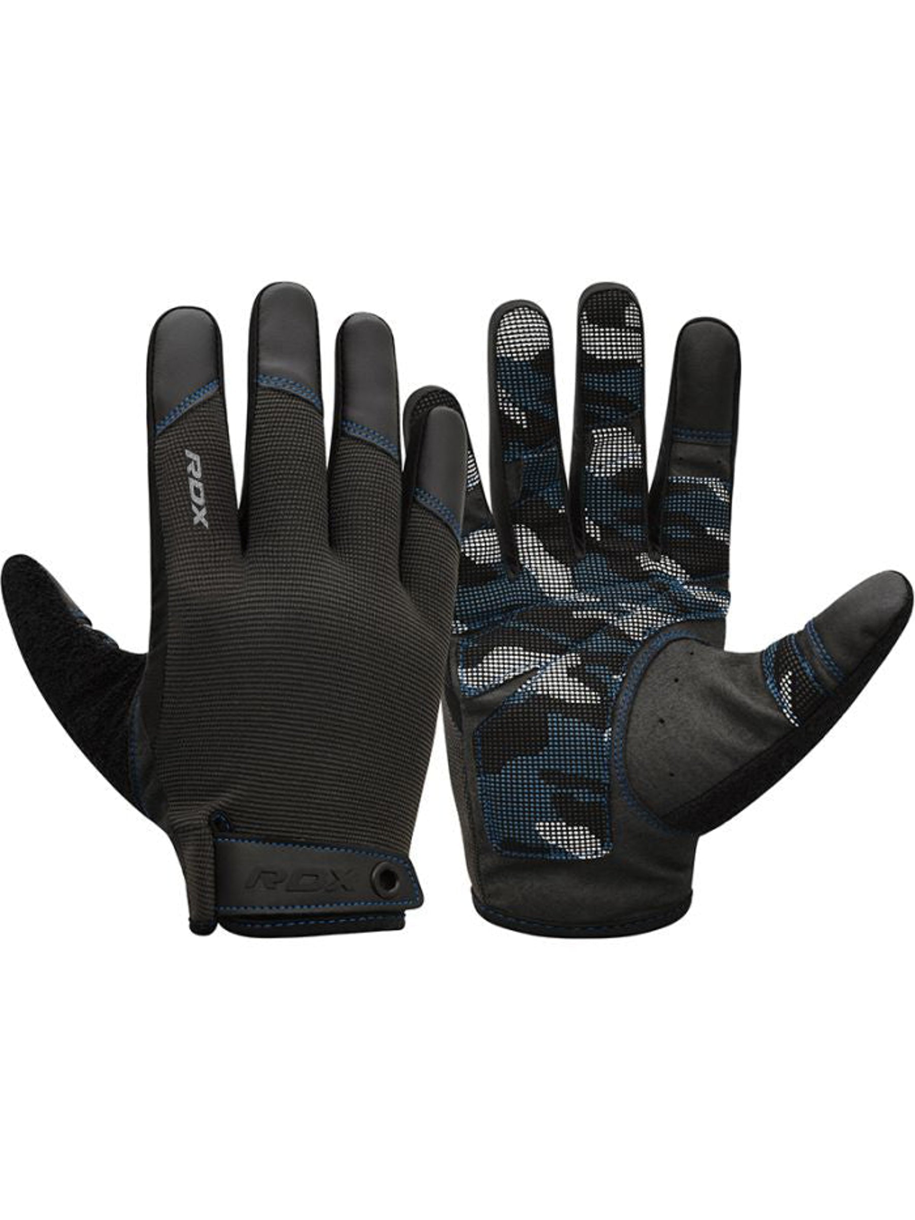 RDX T2 Weightlifting Full Finger Gym Gloves - Blue