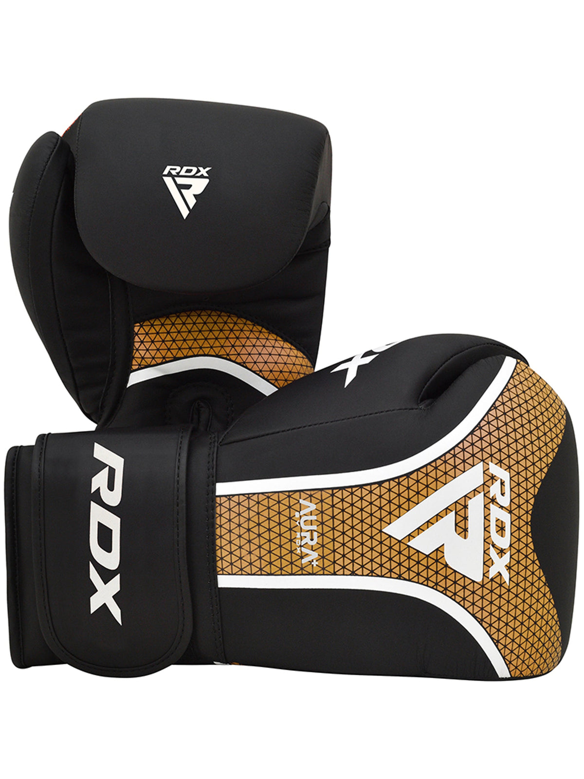 RDX Aura Plus T-17 Boxing Gloves - Black/Gold
