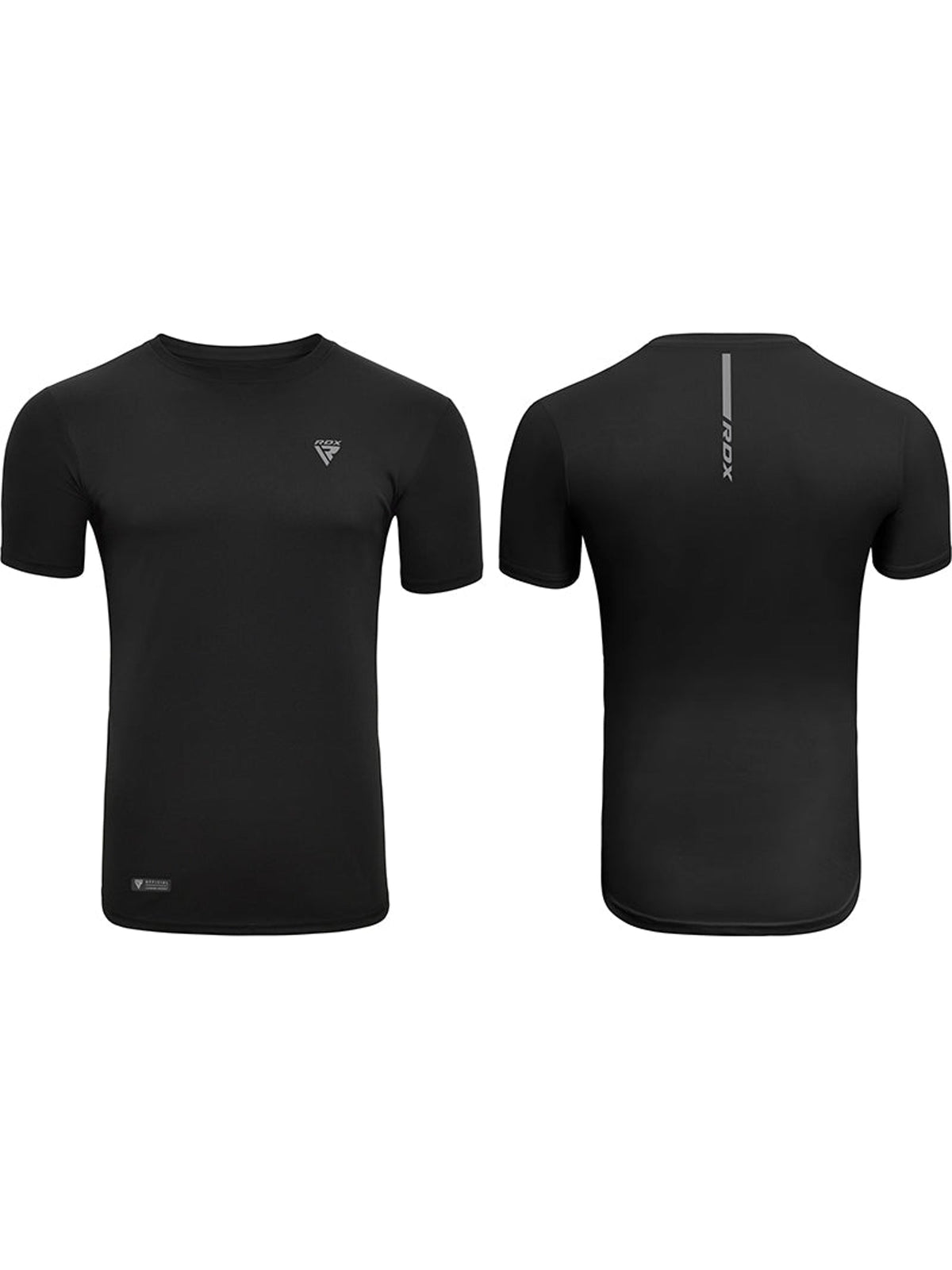 RDX T2 Short Sleeves Sweat-Wicking Gym T-Shirt - Black