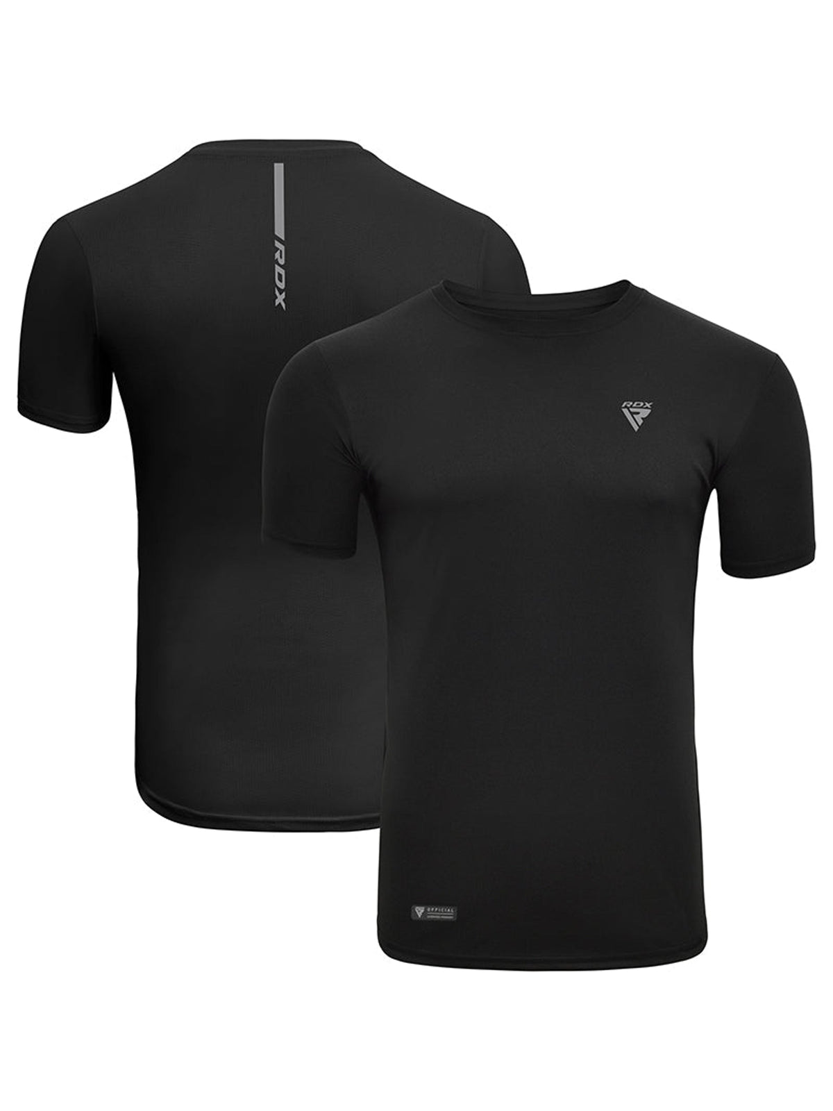 RDX T2 Short Sleeves Sweat-Wicking Gym T-Shirt - Black