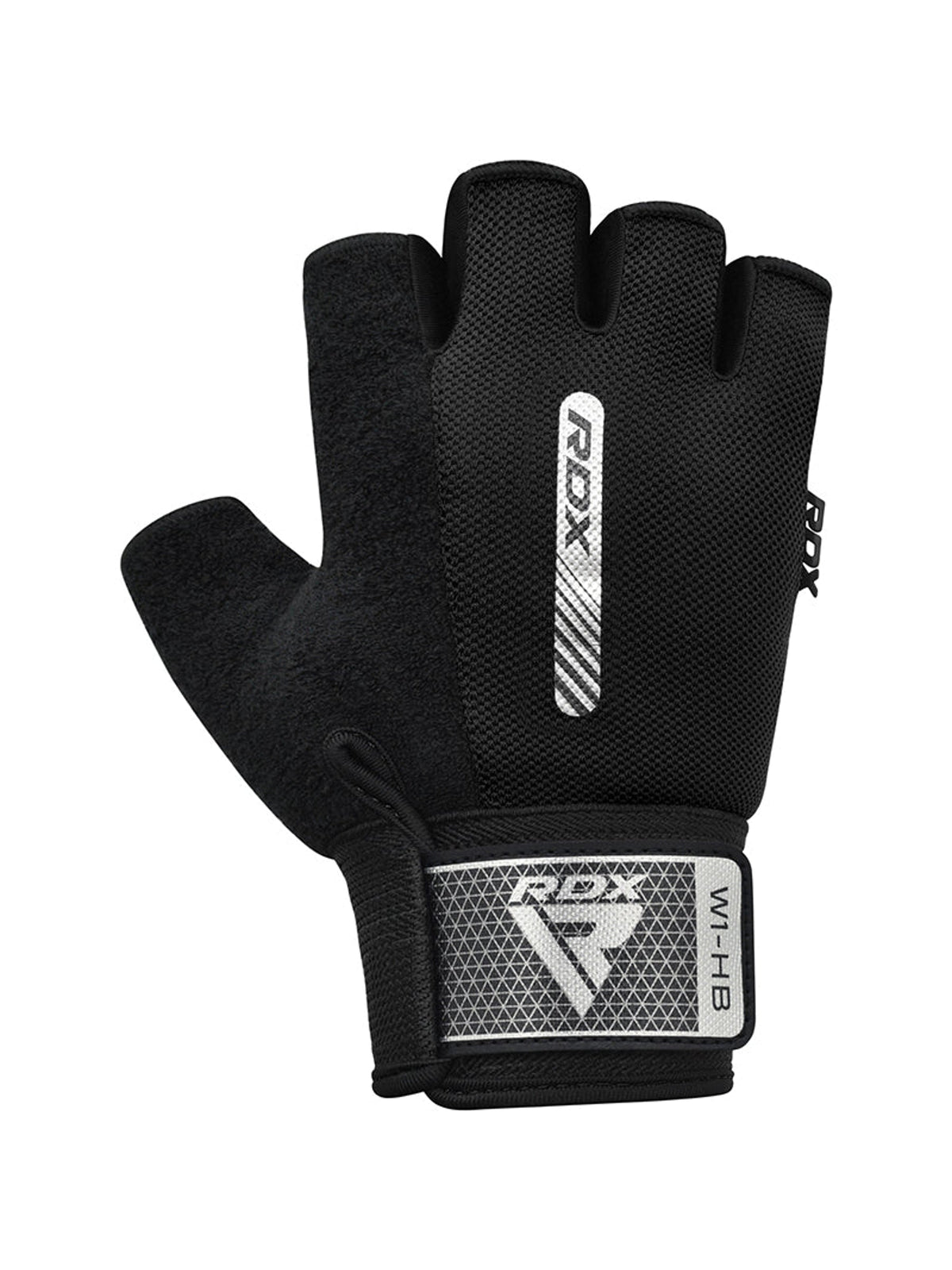 RDX W1H Half Finger Gym Workout Gloves, black, main image