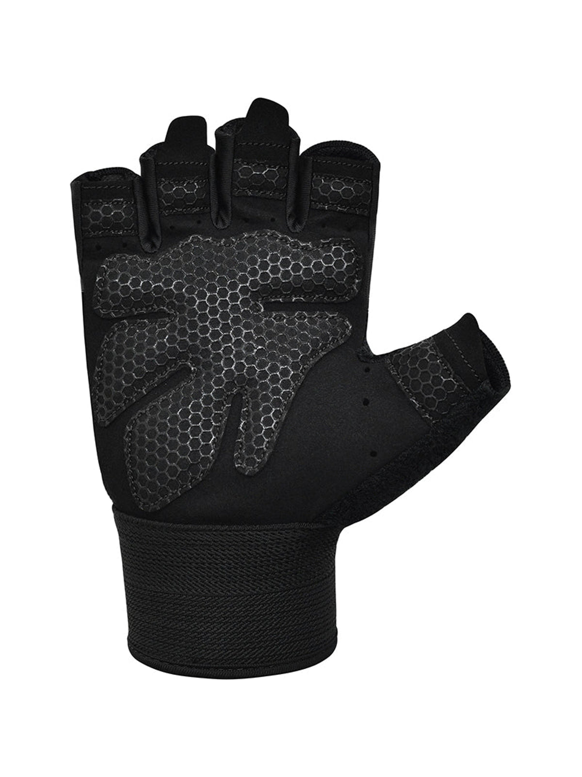 RDX W1H Half Finger Gym Workout Gloves, black, image 2