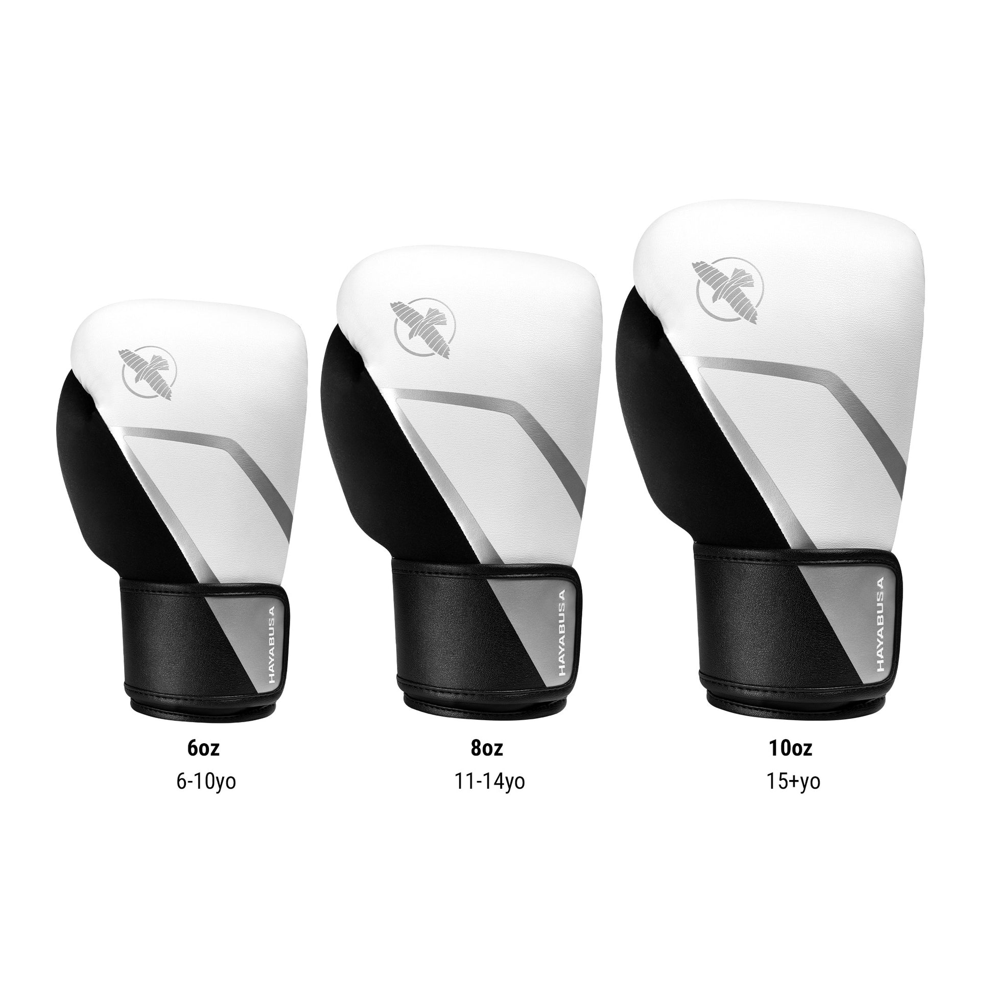 Hayabusa E1 Kids Boxing Gloves - Size Chart