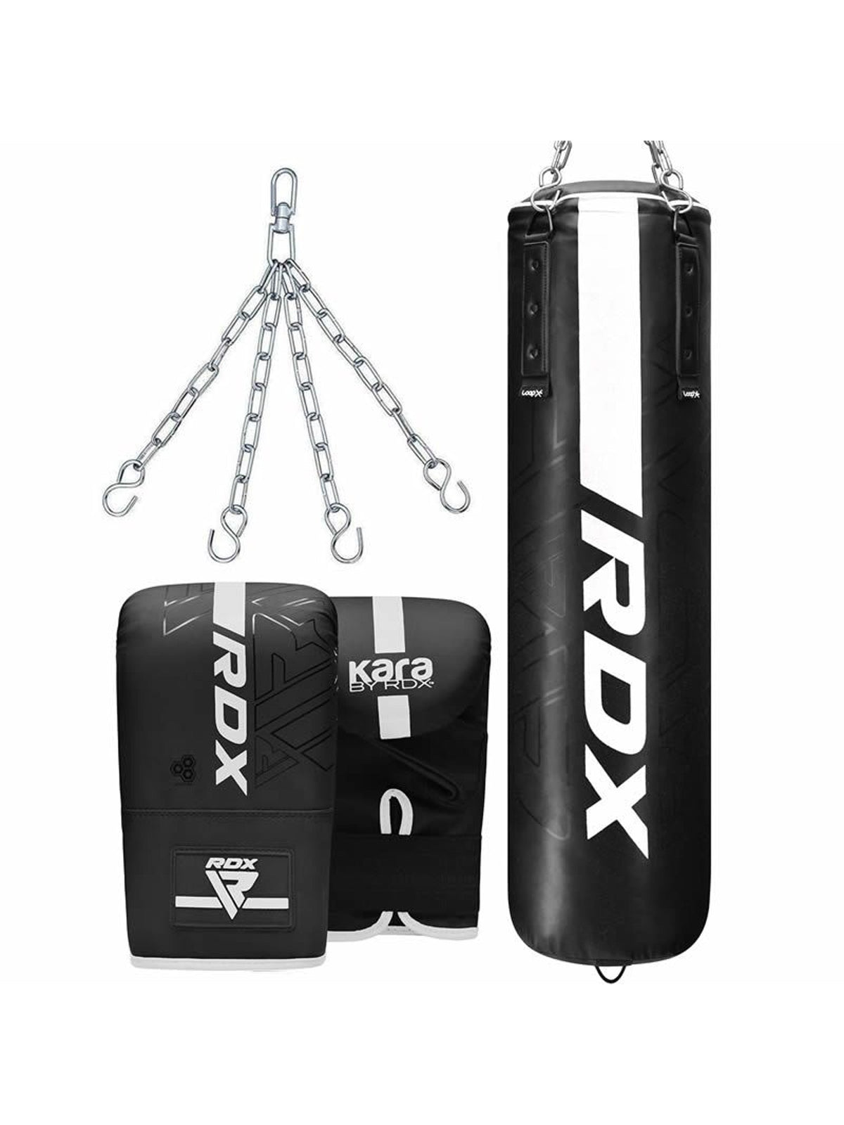 RDX F6 Kara 3-in-1 Punch Bag & Gloves Set – Black
