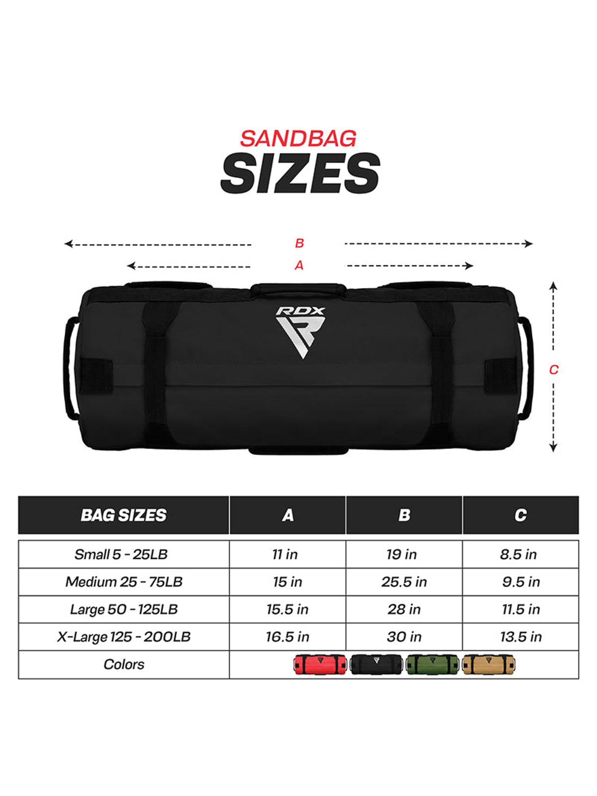 RDX Fitness Sandbag for Workout - Black
