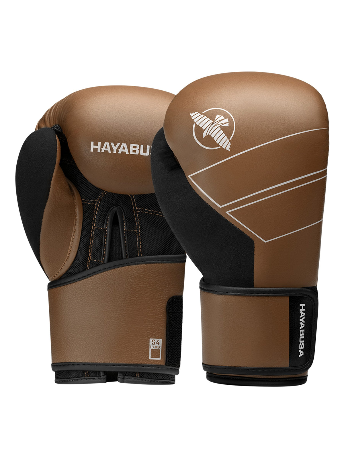 Hayabusa S4 Leather Boxing Gloves, golden brown, main image