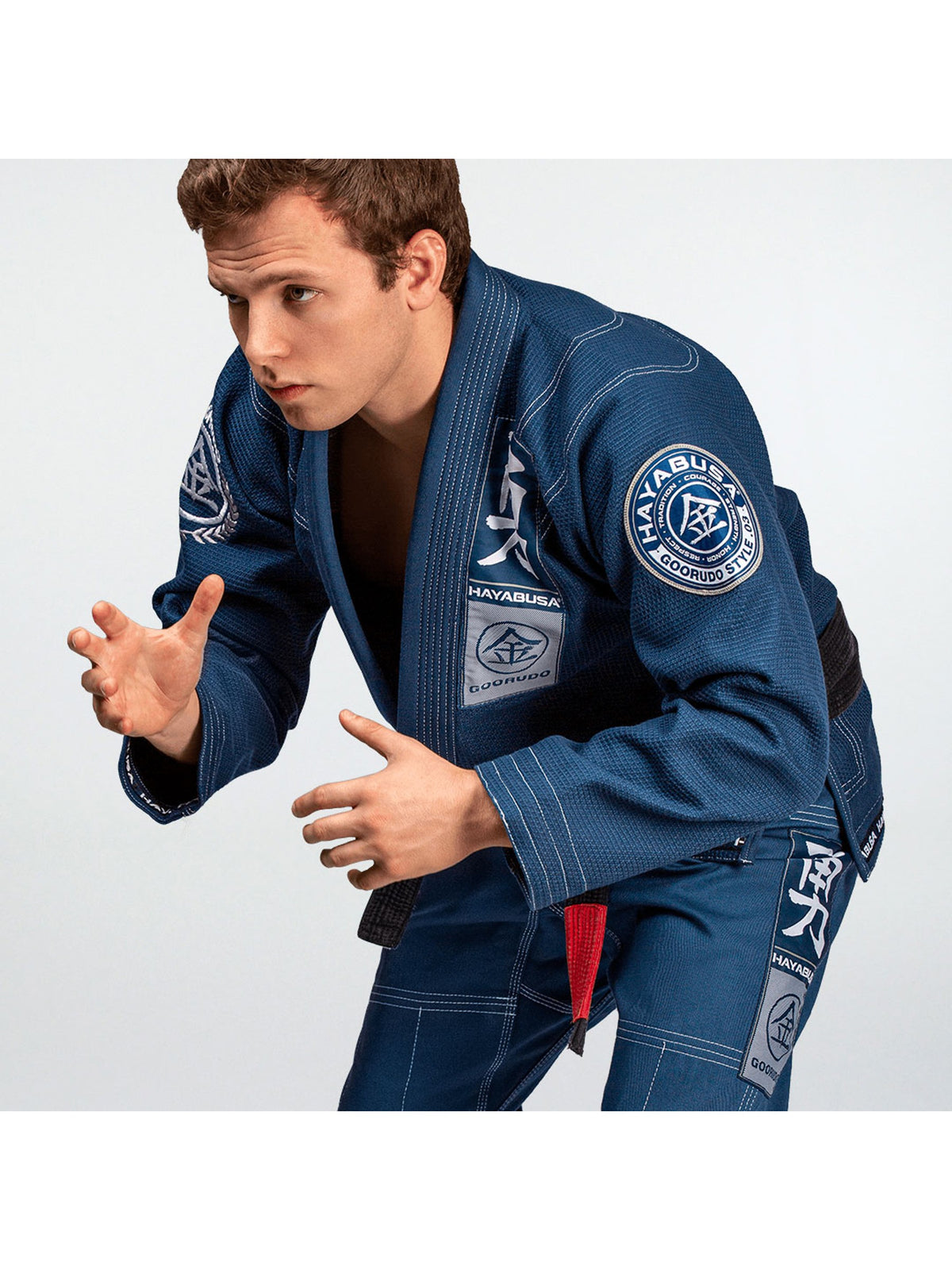 Hayabusa Goorudo 3 Gold Weave Jiu-Jitsu Gi, blue, image 6