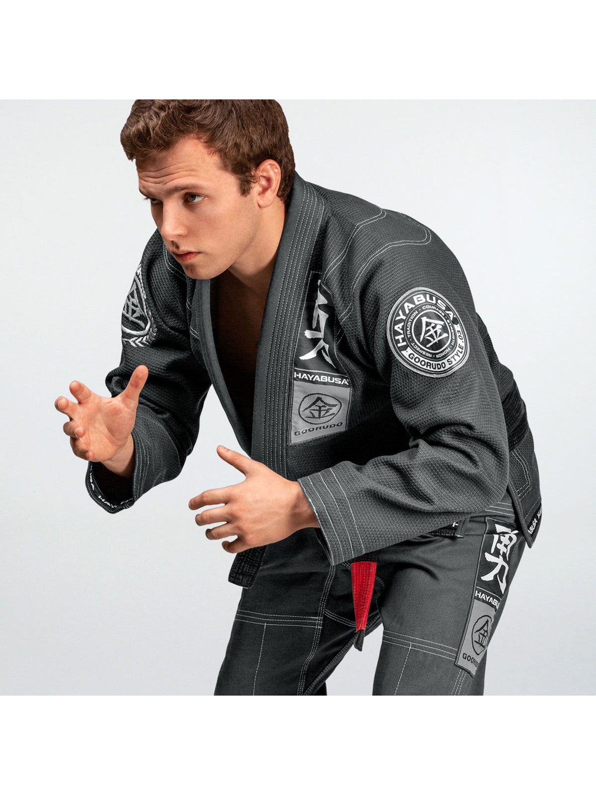 Hayabusa Goorudo 3 Gold Weave Jiu-Jitsu Gi, grey, image 6