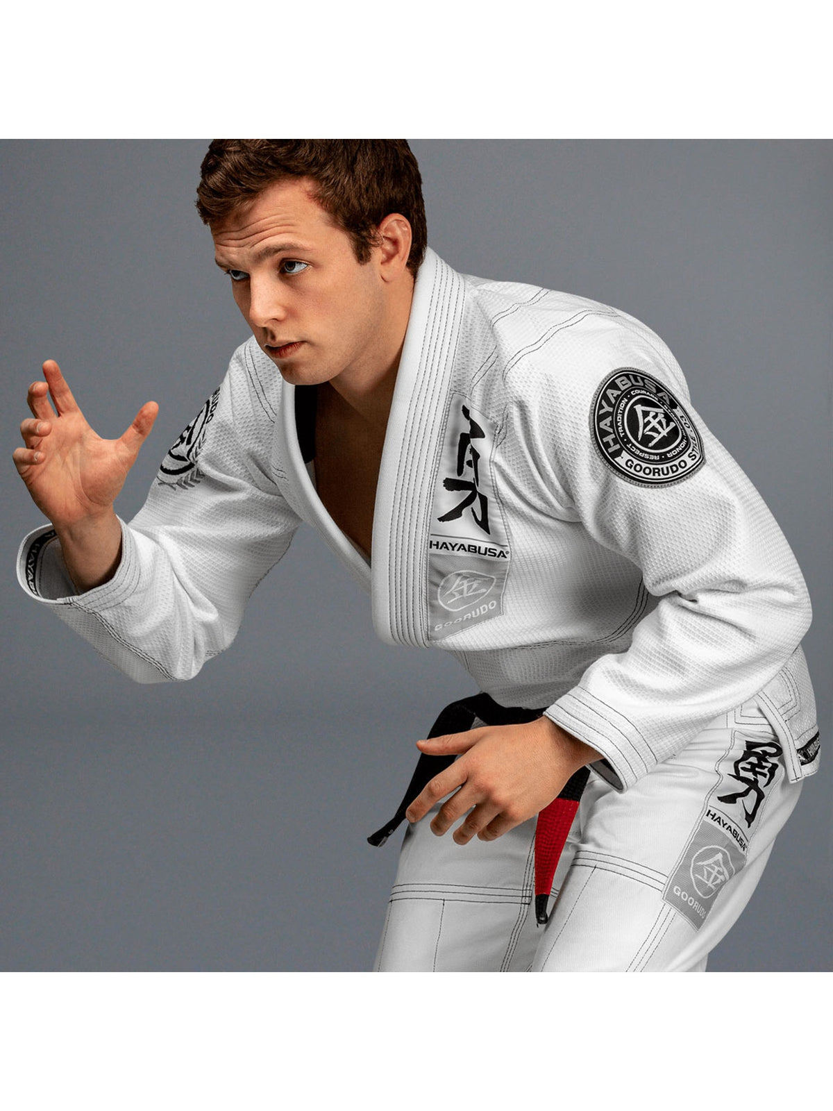 Hayabusa Goorudo 3 Gold Weave Jiu-Jitsu Gi, white, image 6