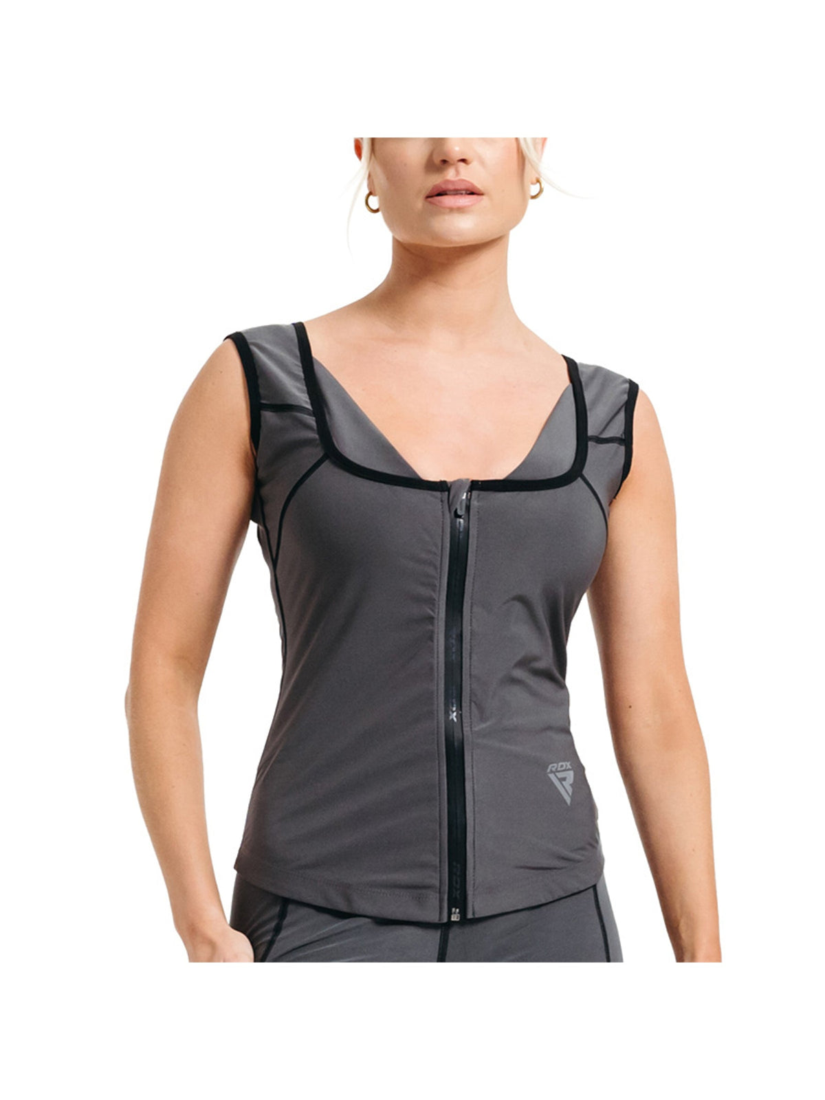 RDX W2 Women Sweat Vest With Zipper - Grey