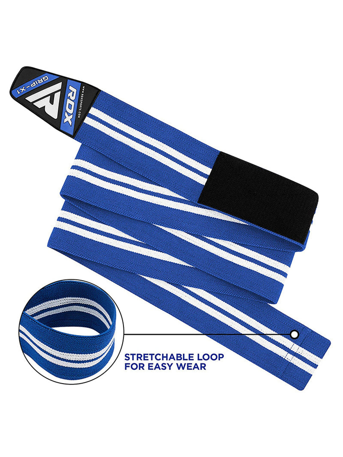 RDX K4 Weightlifting Knee Wraps – Blue