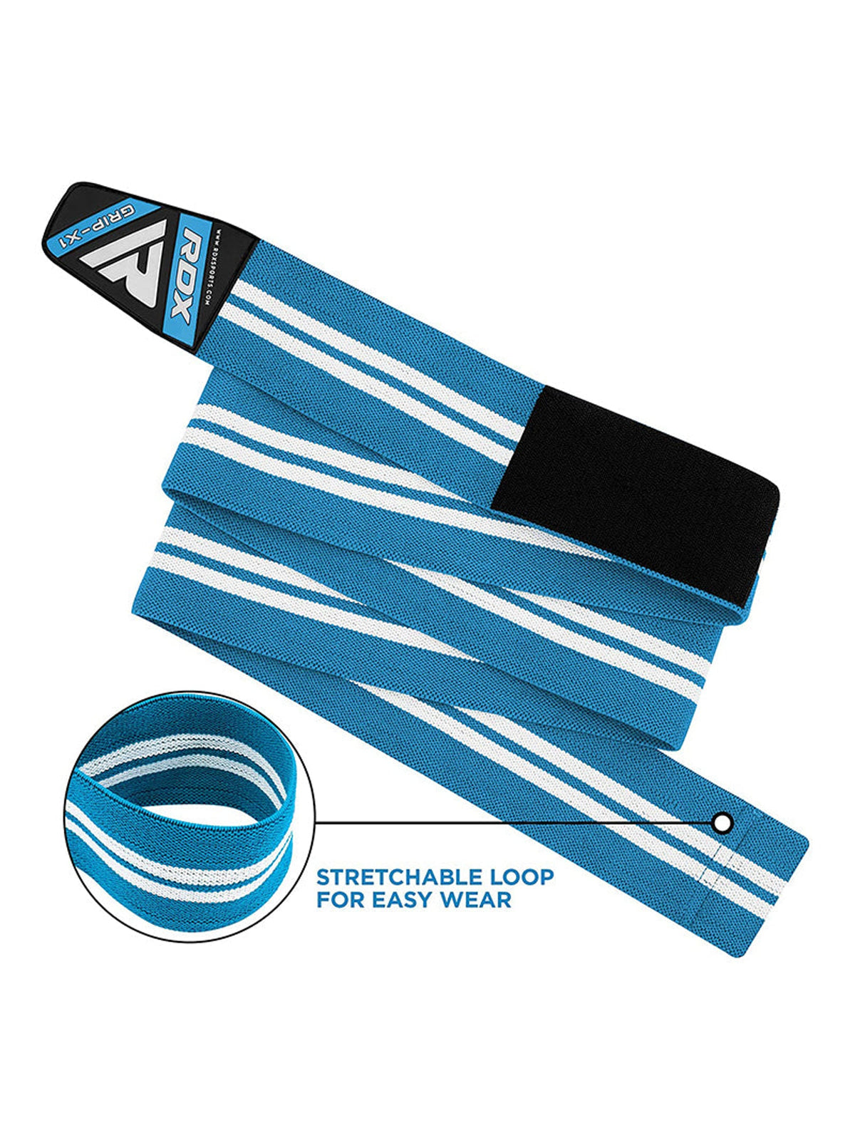 RDX K4 Weightlifting Knee Wraps – Sky Blue