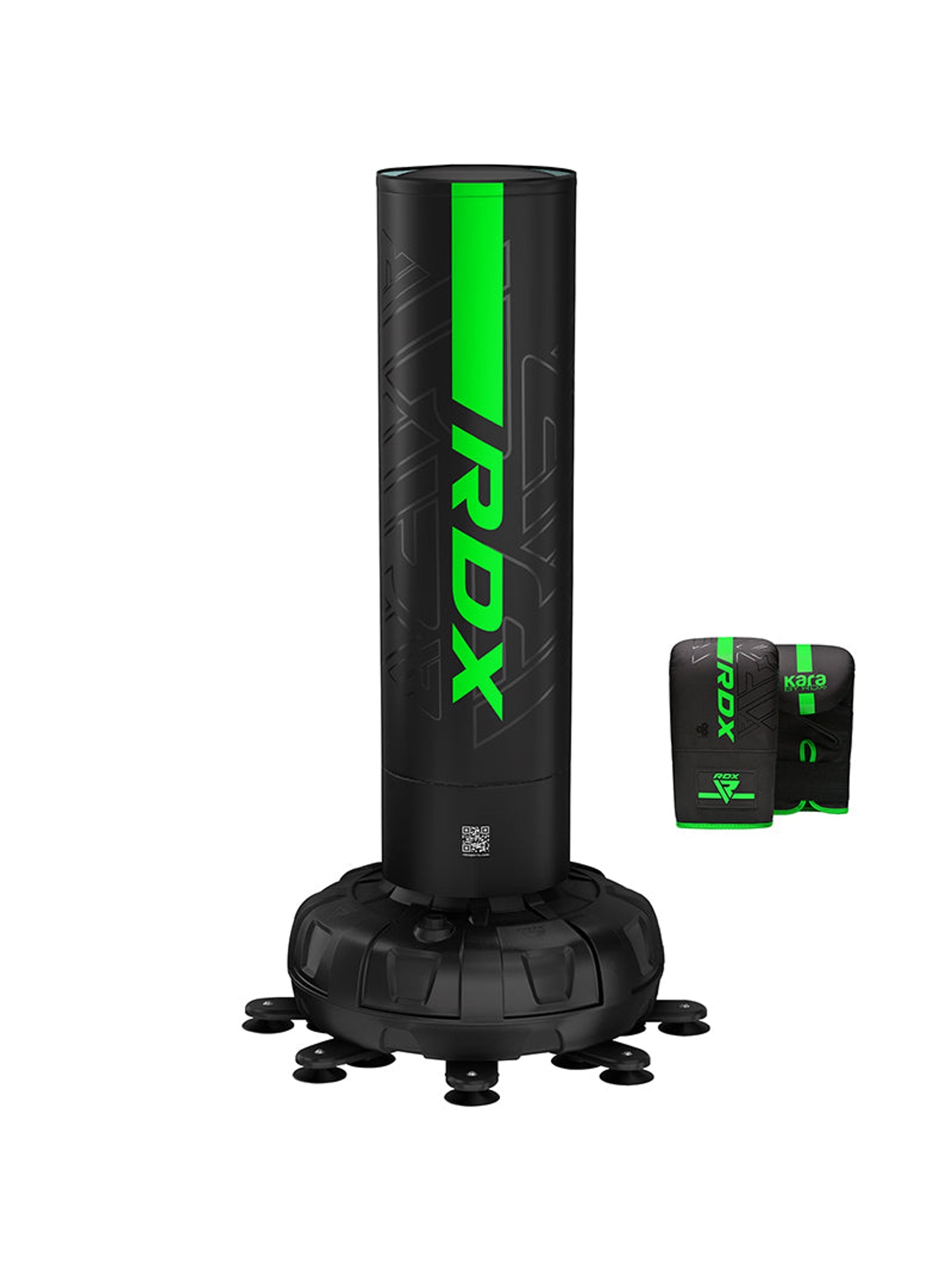 RDX F6 Kara 6ft Free-Standing Punch Bag & Mitts Set – Green/Black