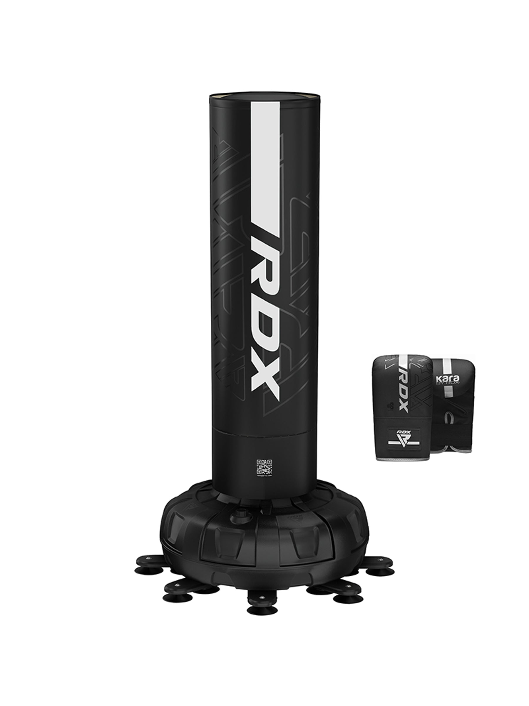 RDX F6 Kara 6ft Free-Standing Punch Bag & Mitts Set – White