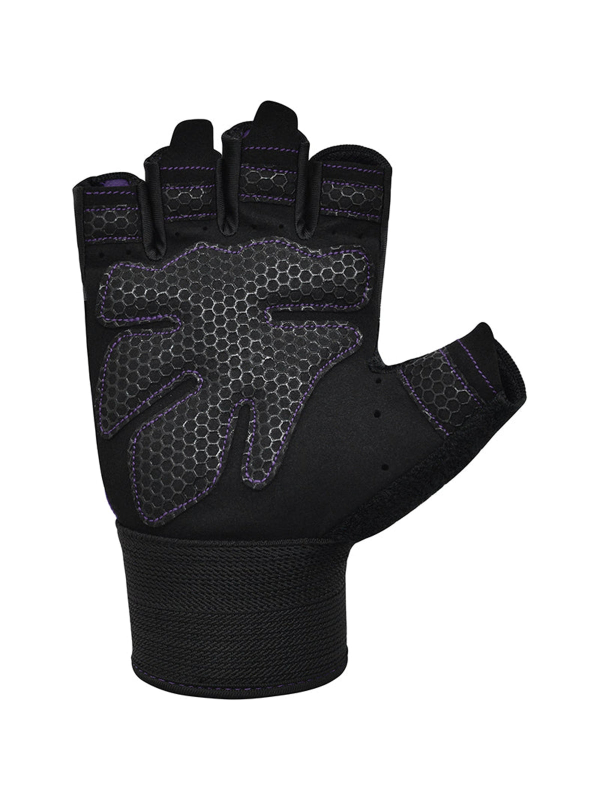 RDX W1H Half Finger Gym Workout Gloves, purple, image 3