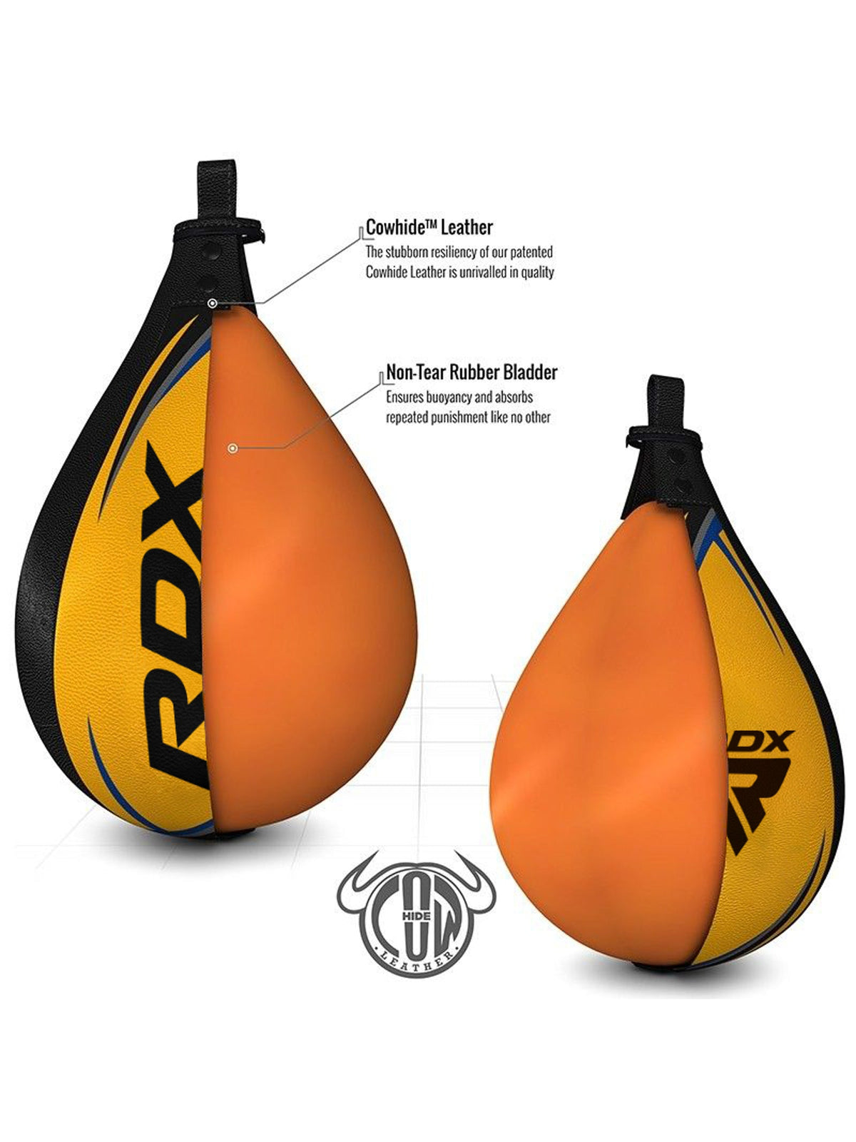 RDX 2Y Boxing Speed Bag - Yellow Leather