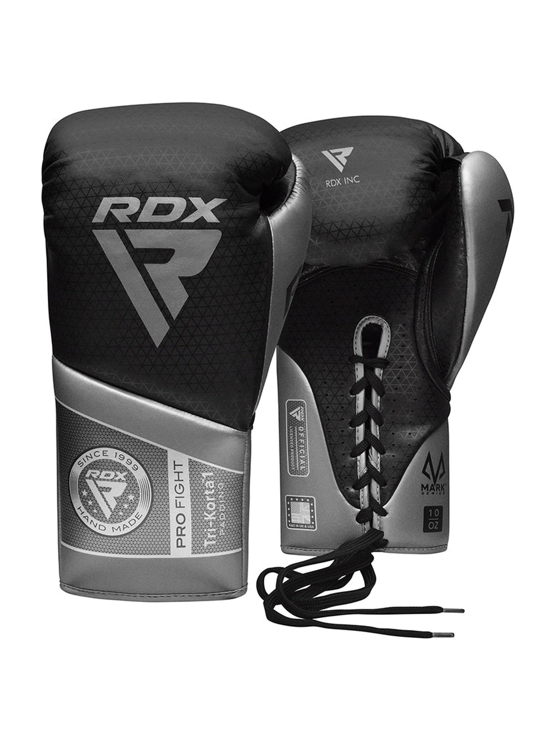 RDX K1 Mark Pro Fight Gloves Gold Silver - side view