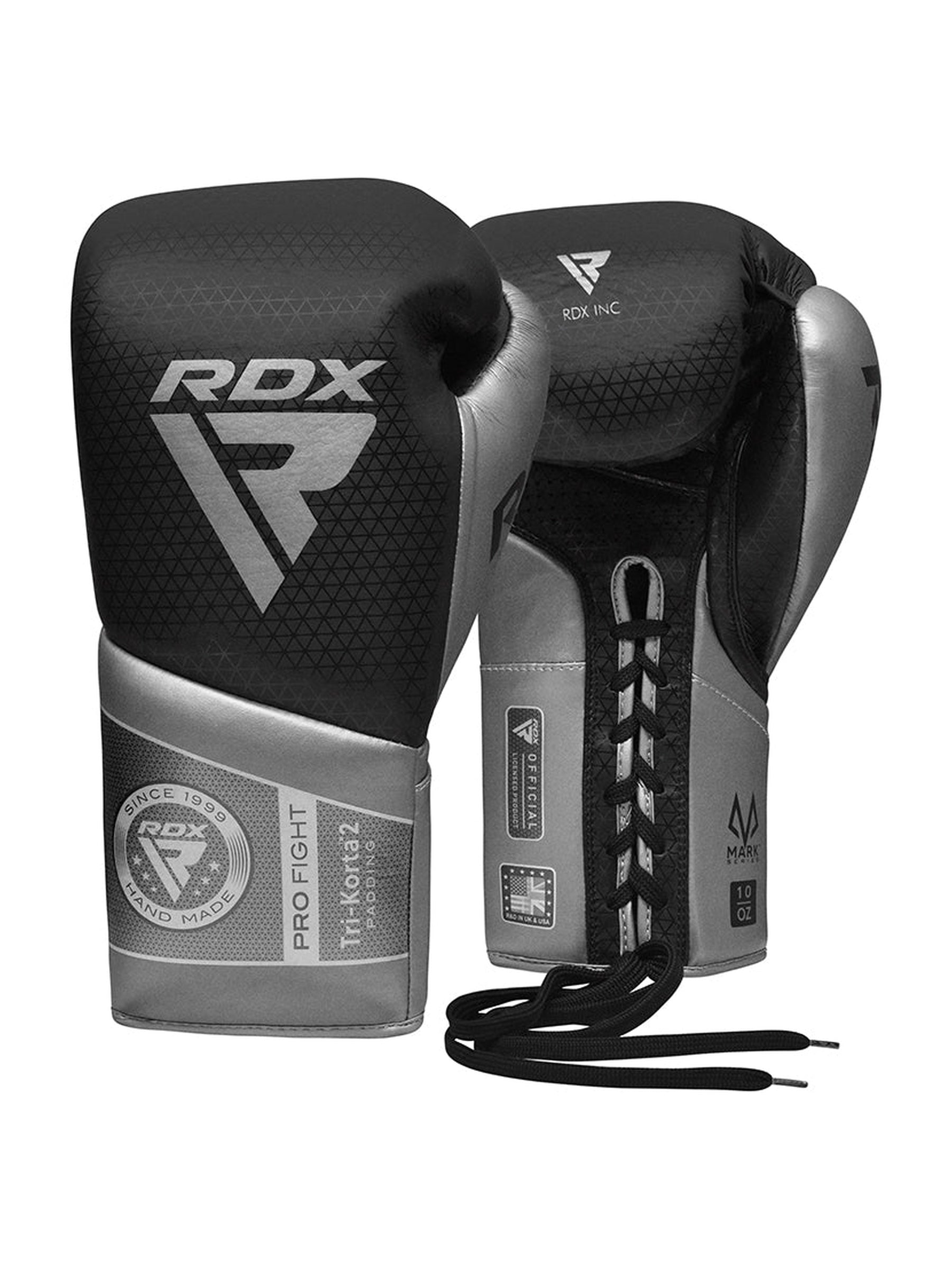 RDX K2 Mark Pro Fight Gloves Gold Silver - side view