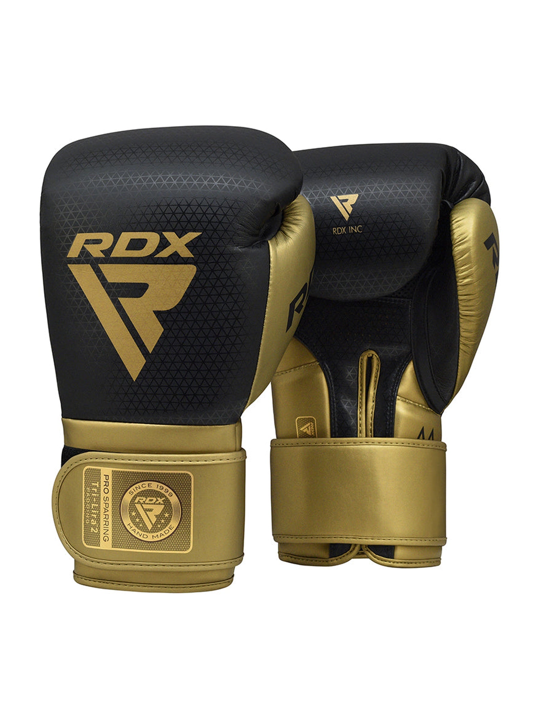 RDX L2 Mark Pro Sparring Gloves Gold Silver - detail view