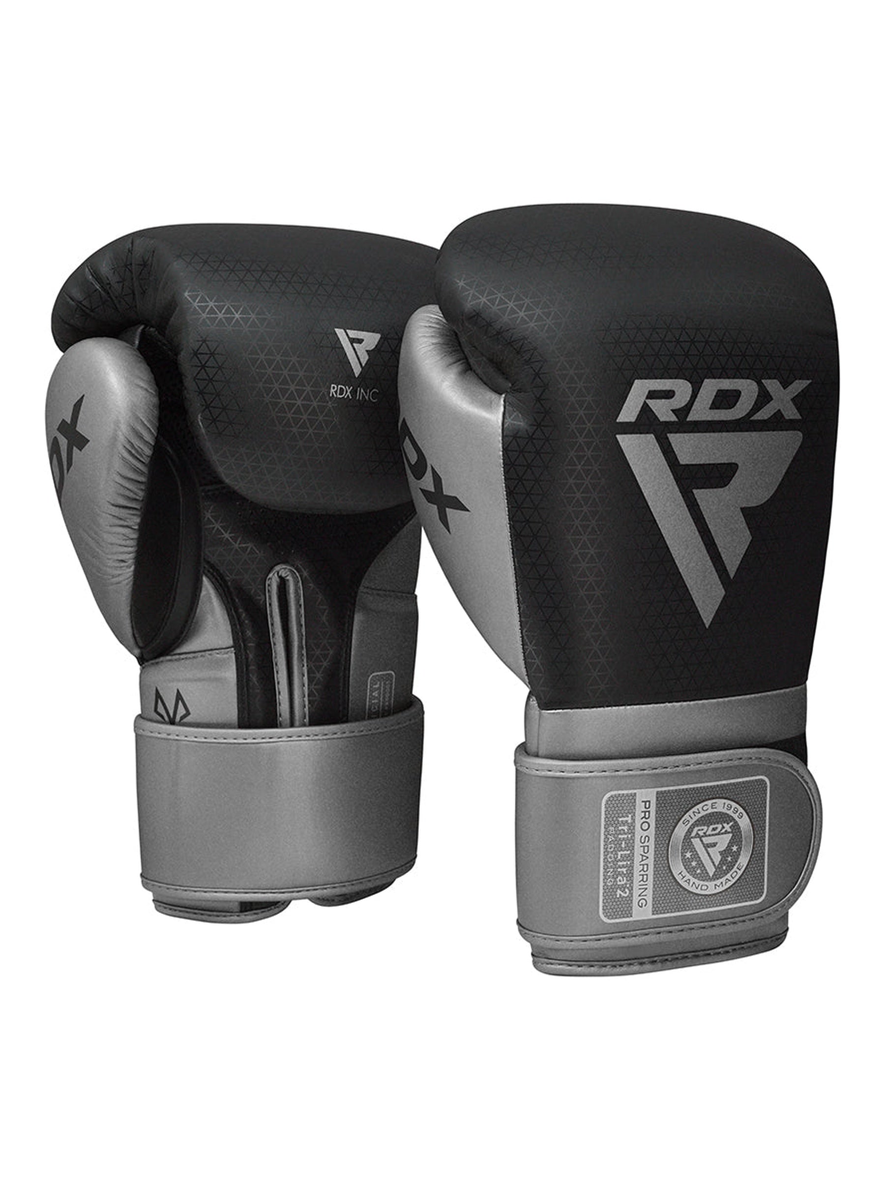 RDX L2 Mark Pro Sparring Boxing Gloves – Hook & Loop Pro Sparring Gloves | Gold & Silver | 8–16 oz